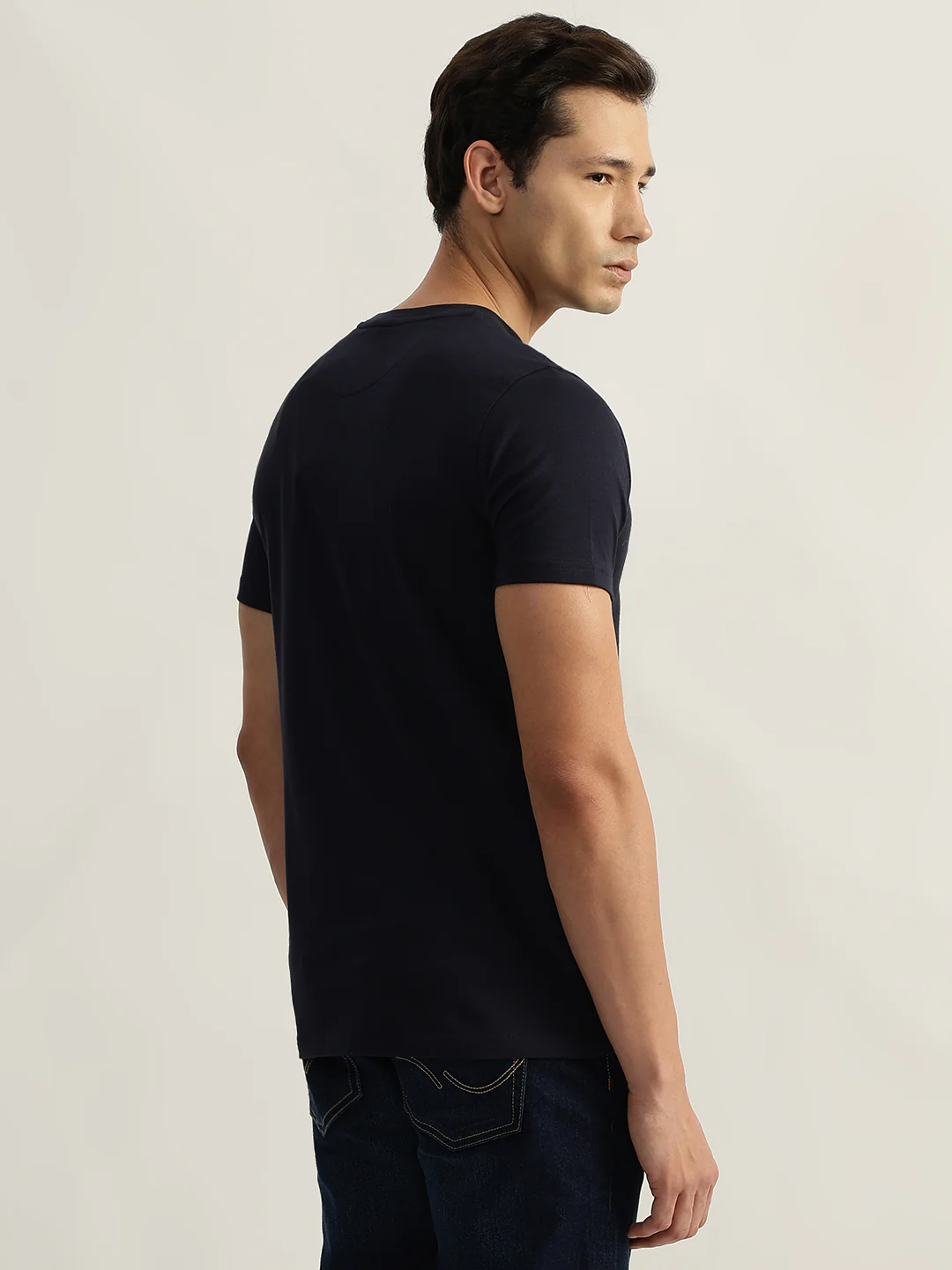 Iconic Men Navy Printed Round Neck Short Sleeves Tshirt - Image 3