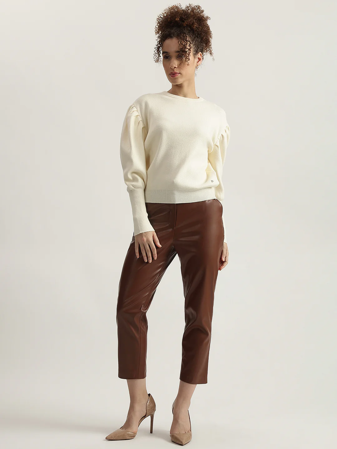 Iconic Women Solid High-Rise Flat-Front Trouser - Image 4
