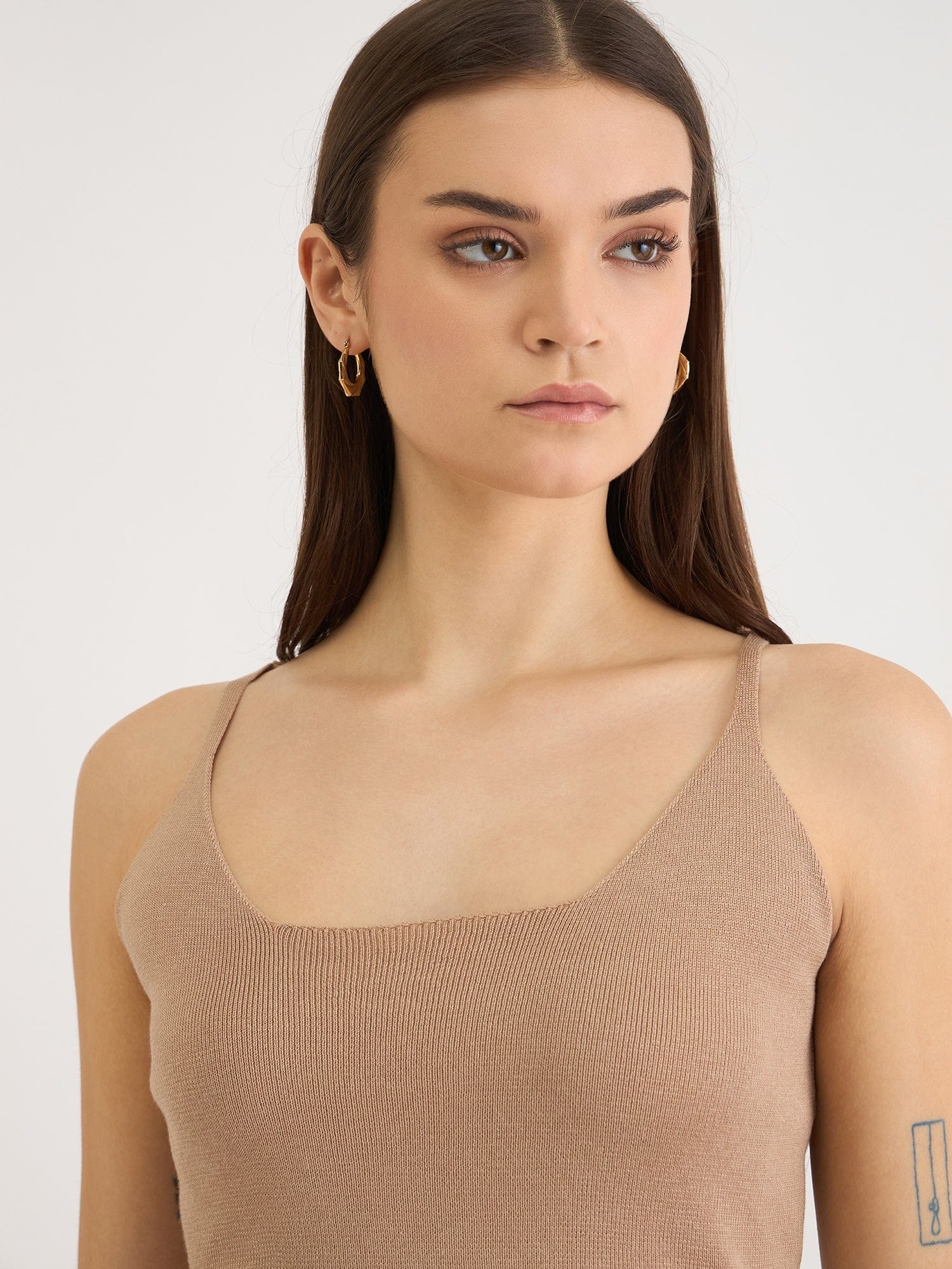 Iconic Women Khaki Solid Collar Dress Set - Image 5