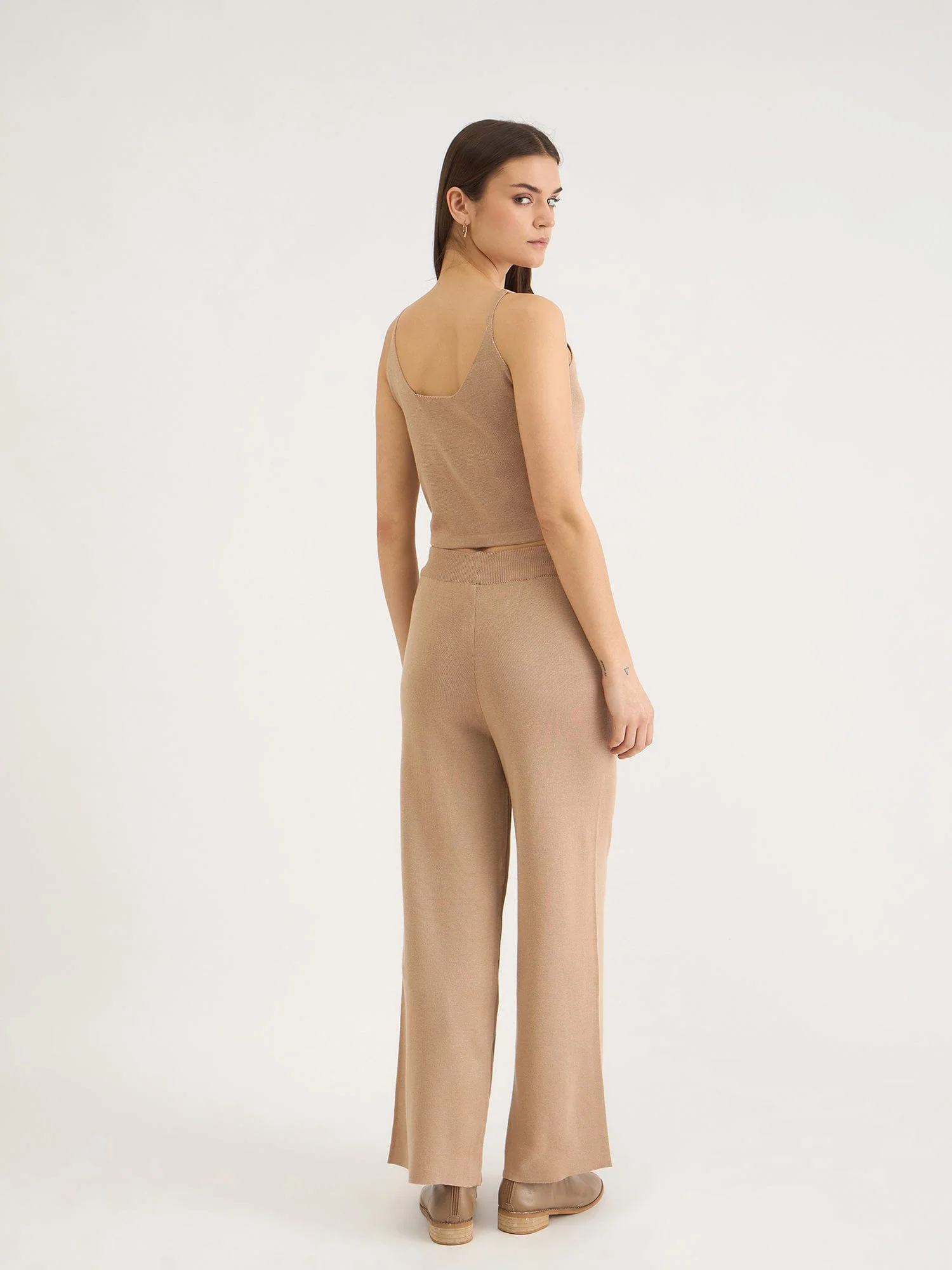 Iconic Women Khaki Solid Collar Dress Set - Image 8