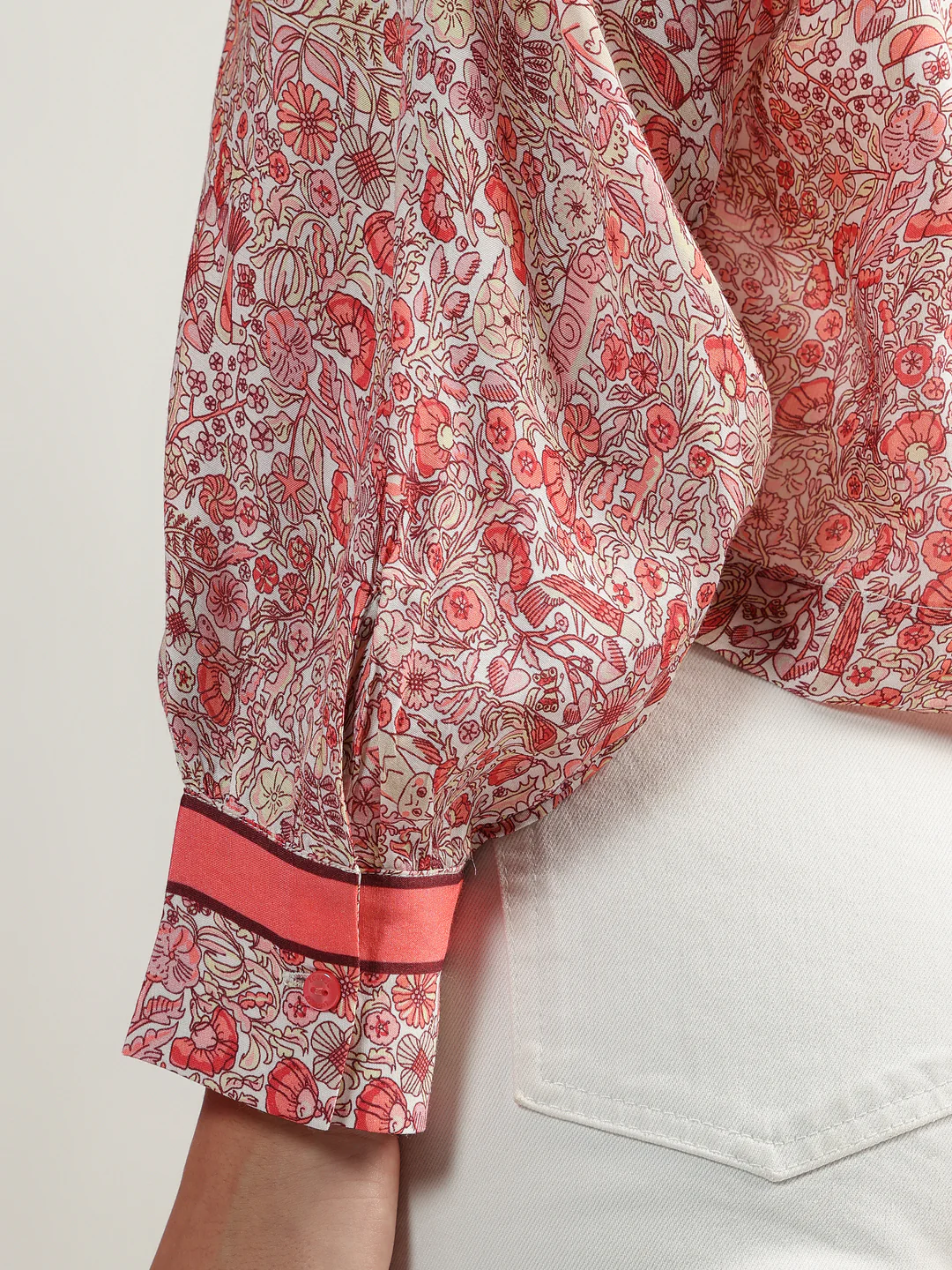 Iconic Women Multi Printed Spread Collar Full Sleeves Shirt - Image 6