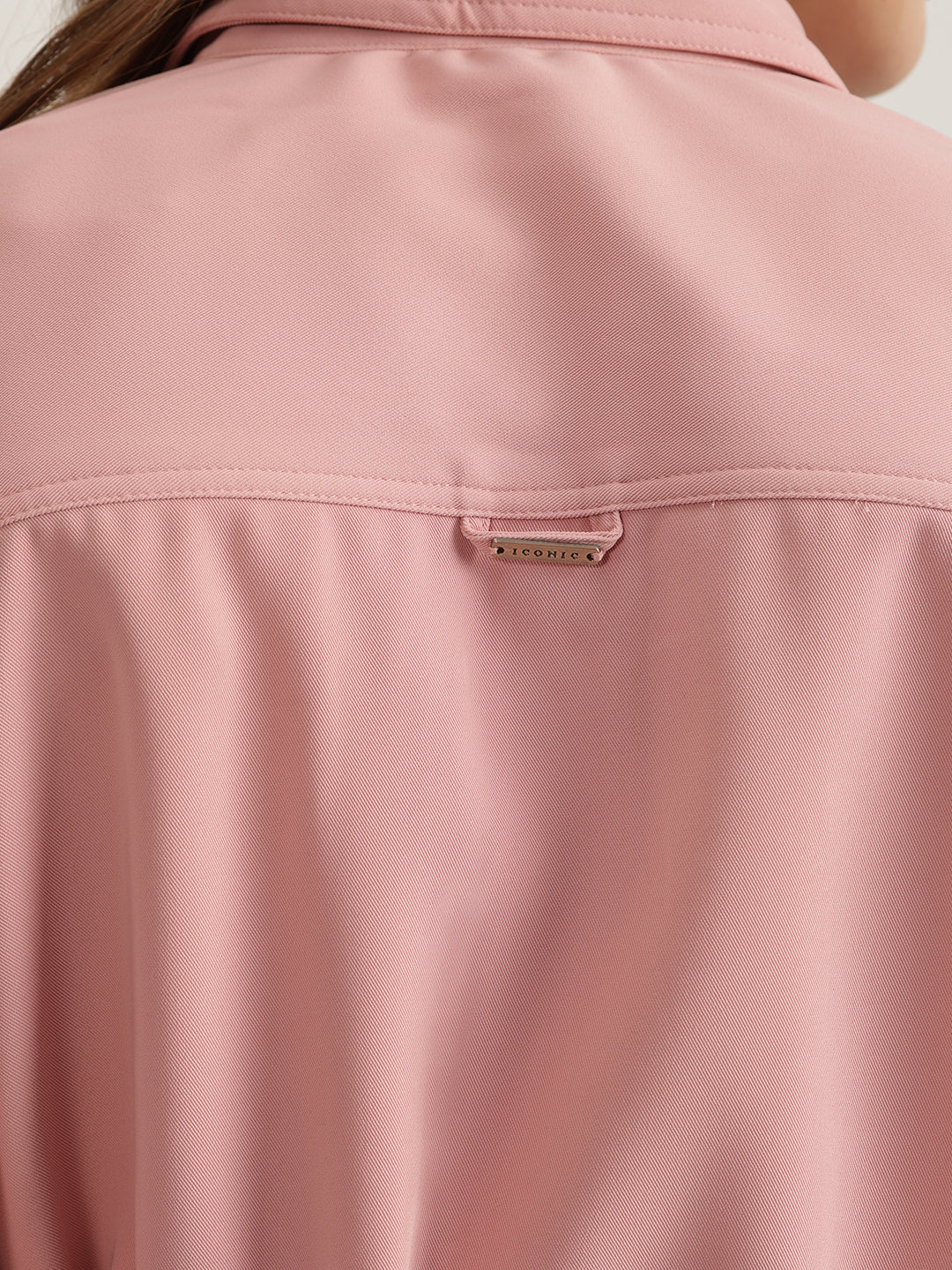 Iconic Women Pink Solid Spread Collar Full Sleeves Shirt - Image 6