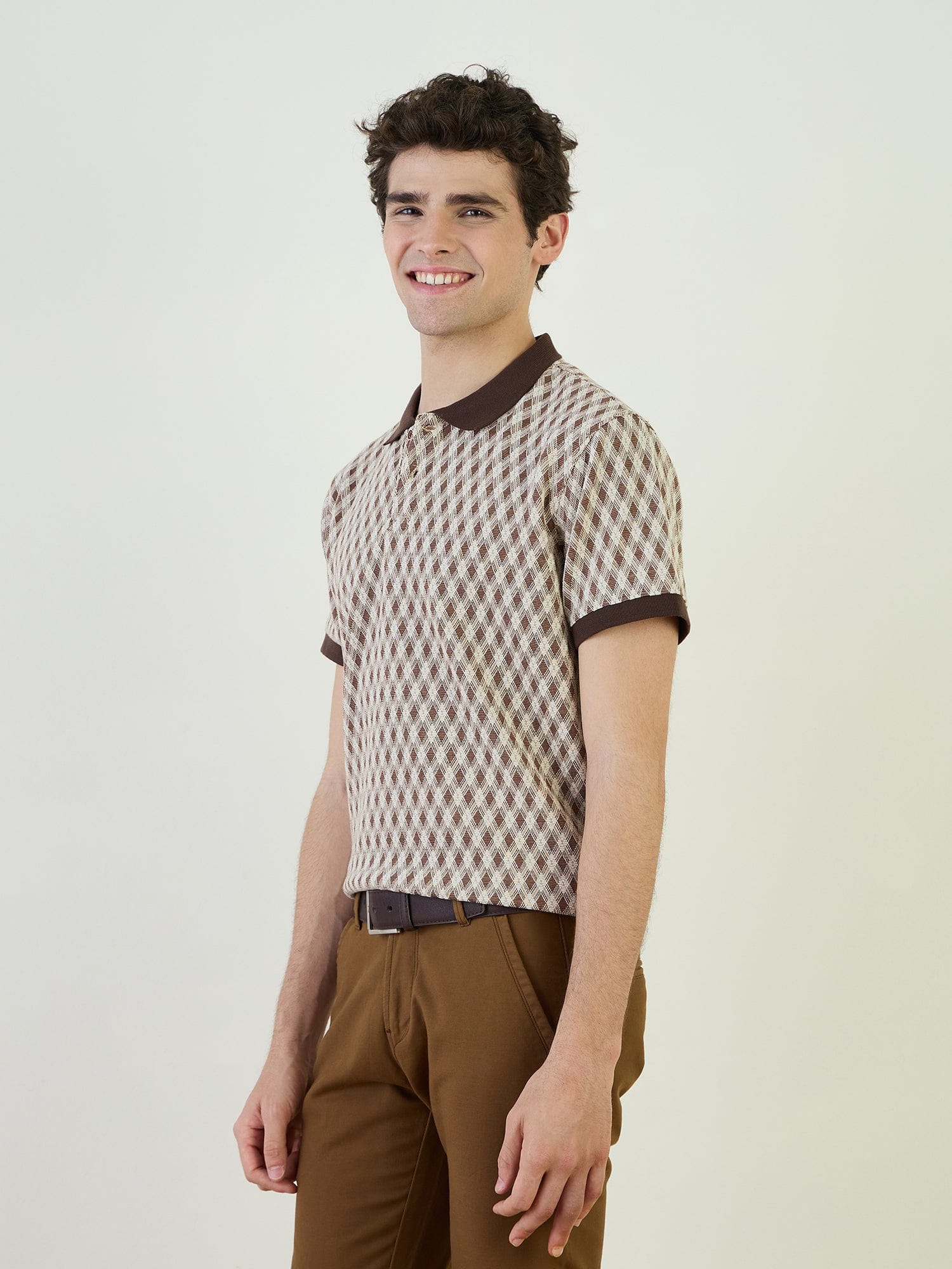 Iconic Men Brown Polo Tshirt - Image 3