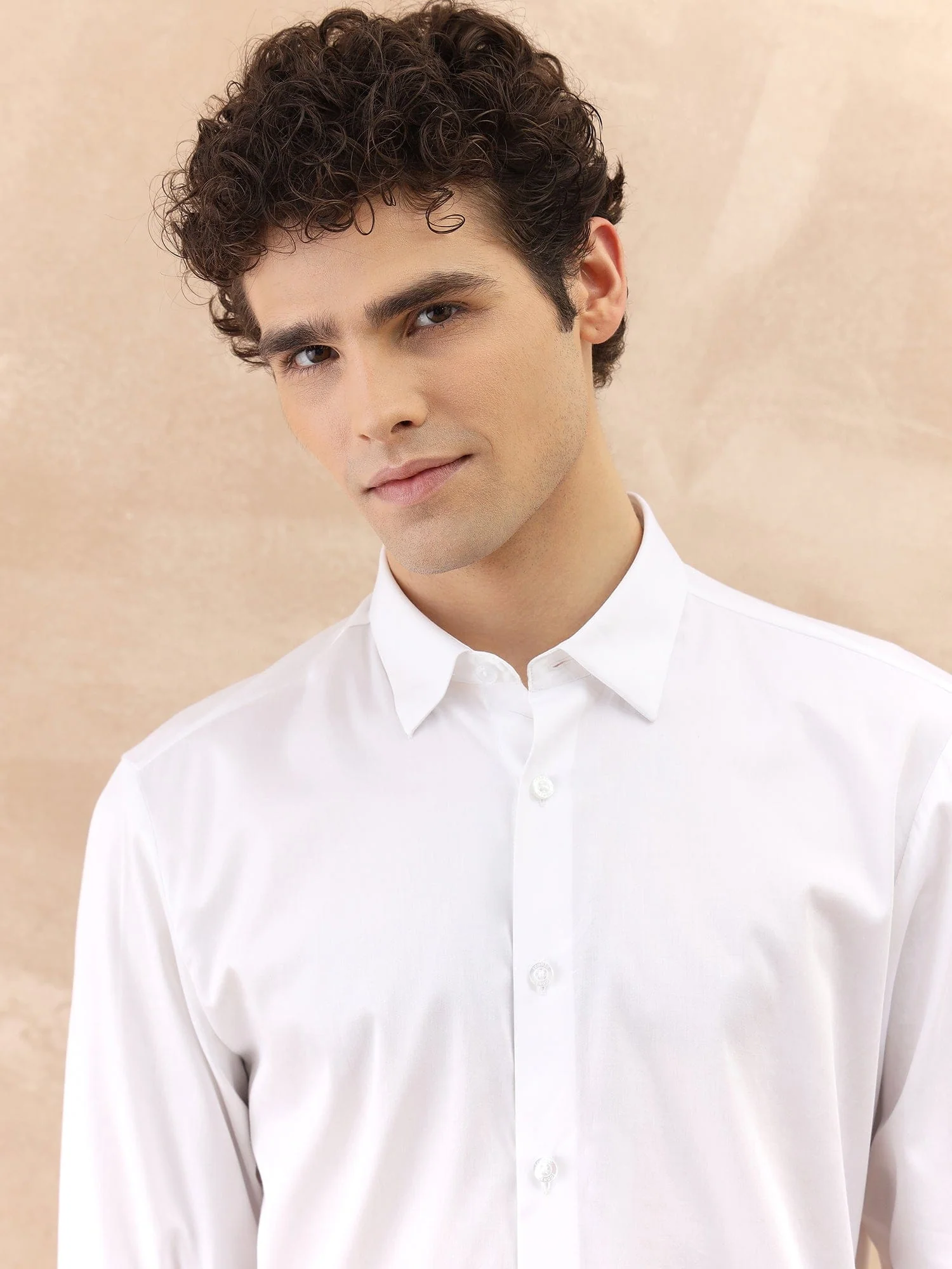 Iconic Men White Solid Collar Shirt - Image 3