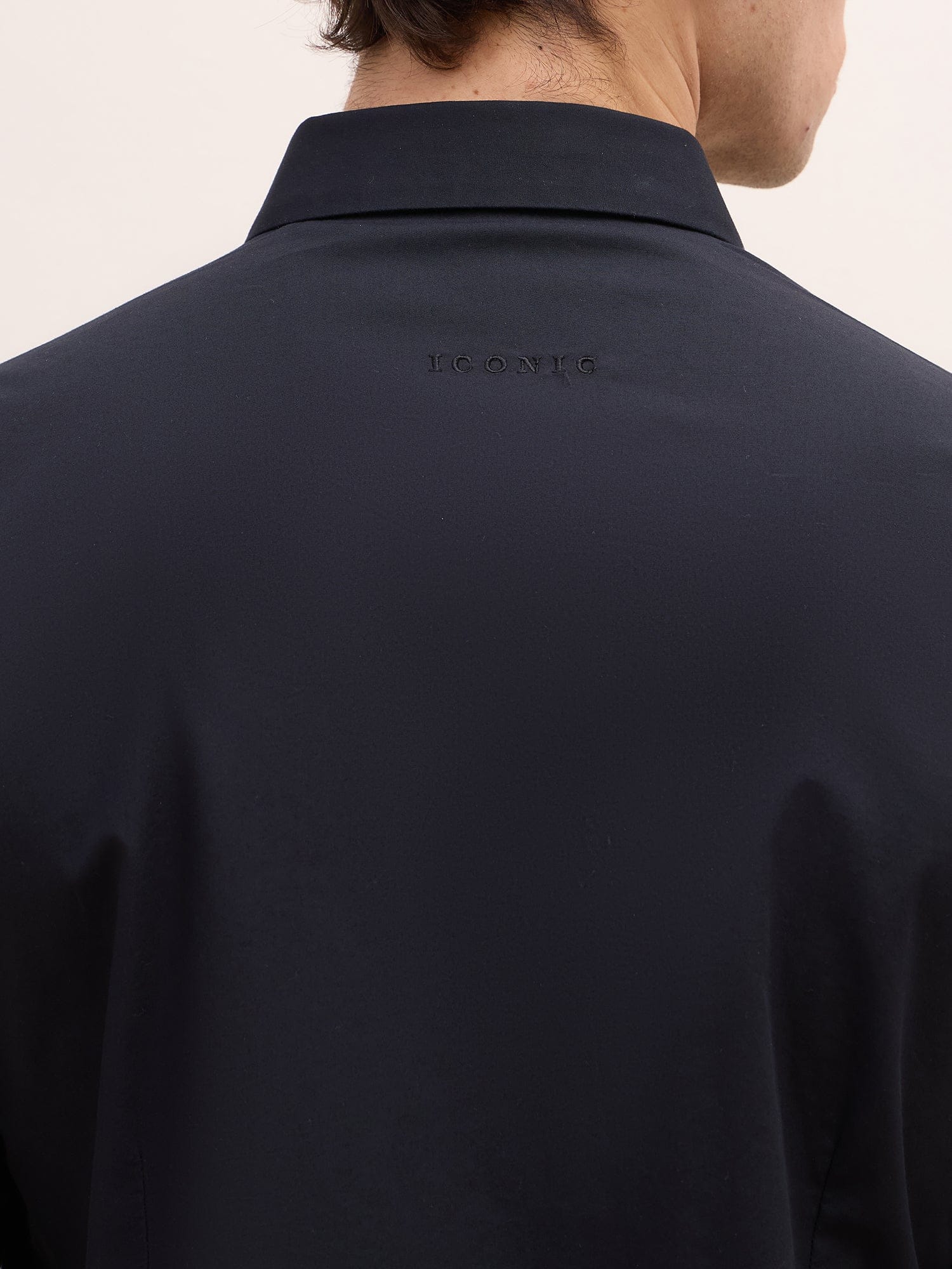 Iconic Men Black Solid Collar Shirt - Image 6