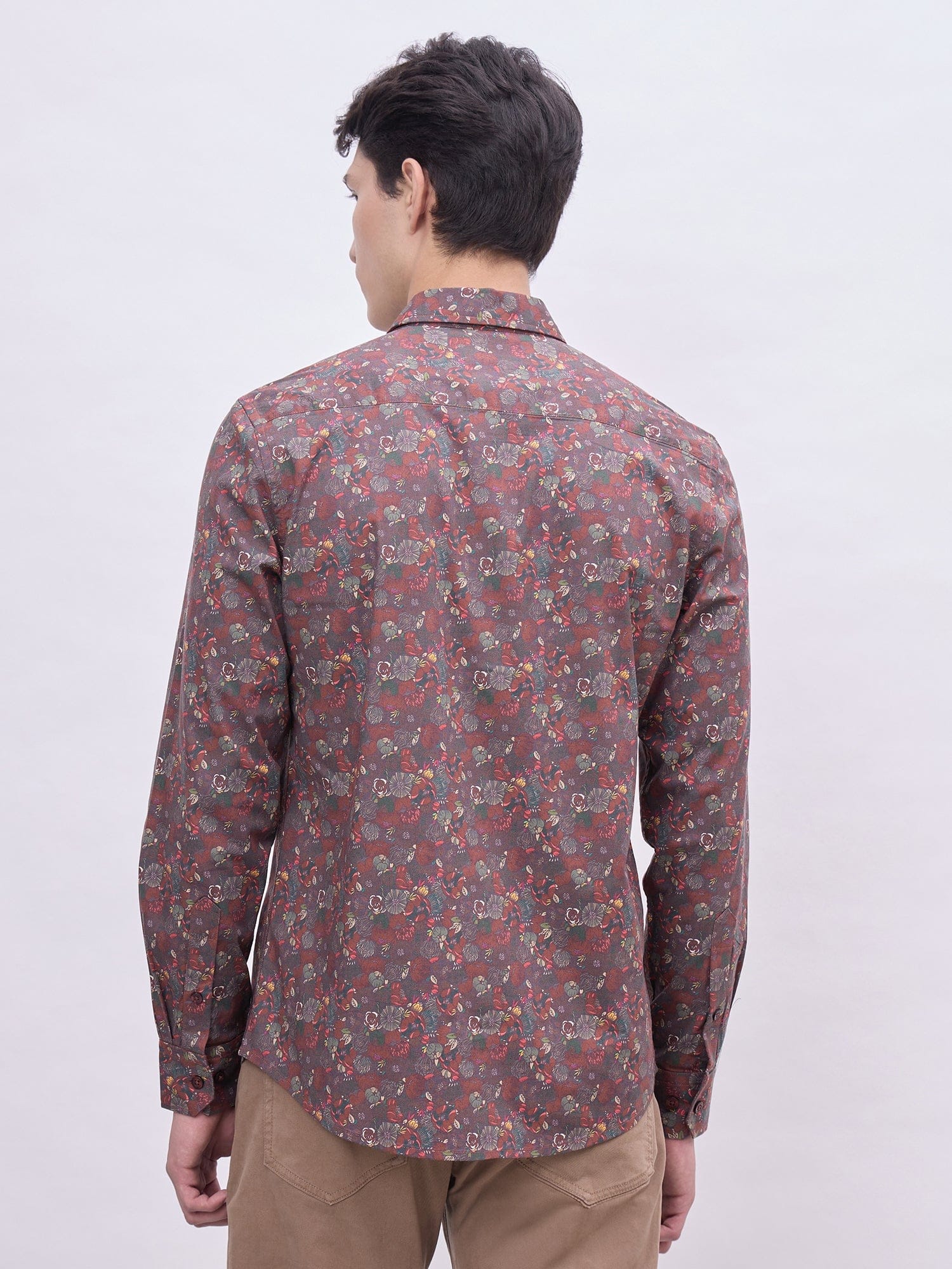 Iconic Men Multicolor Printed Collar Shirt - Image 4