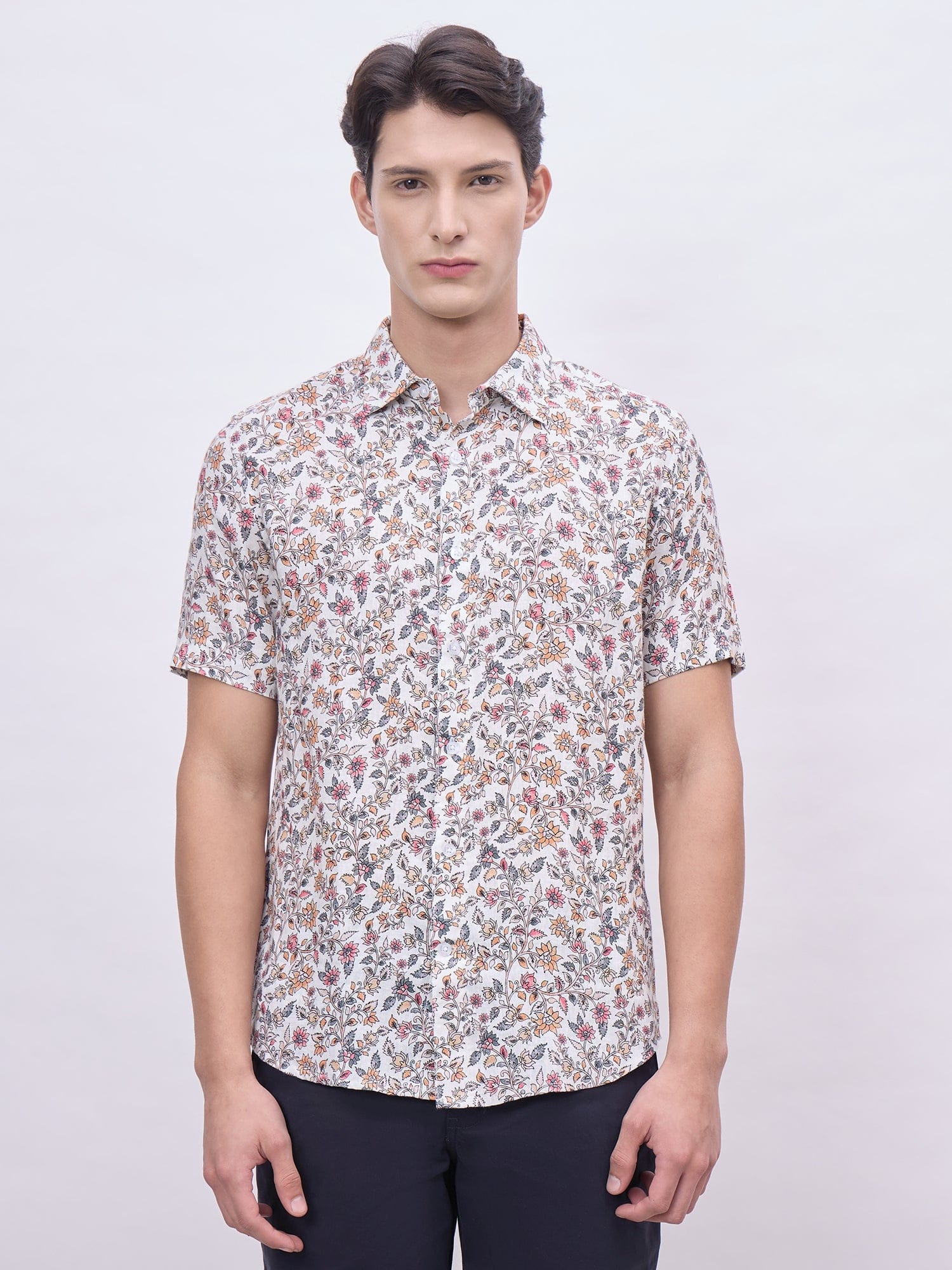 Iconic Men Multicolor Printed Collar Shirt - Image 2
