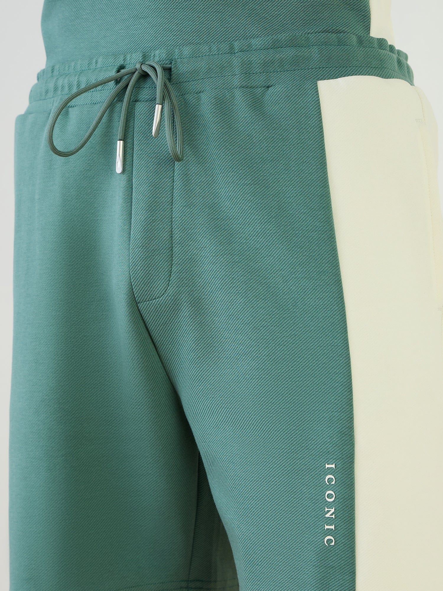 Iconic Men Green Regular Fit Color Block Shorts - Image 4