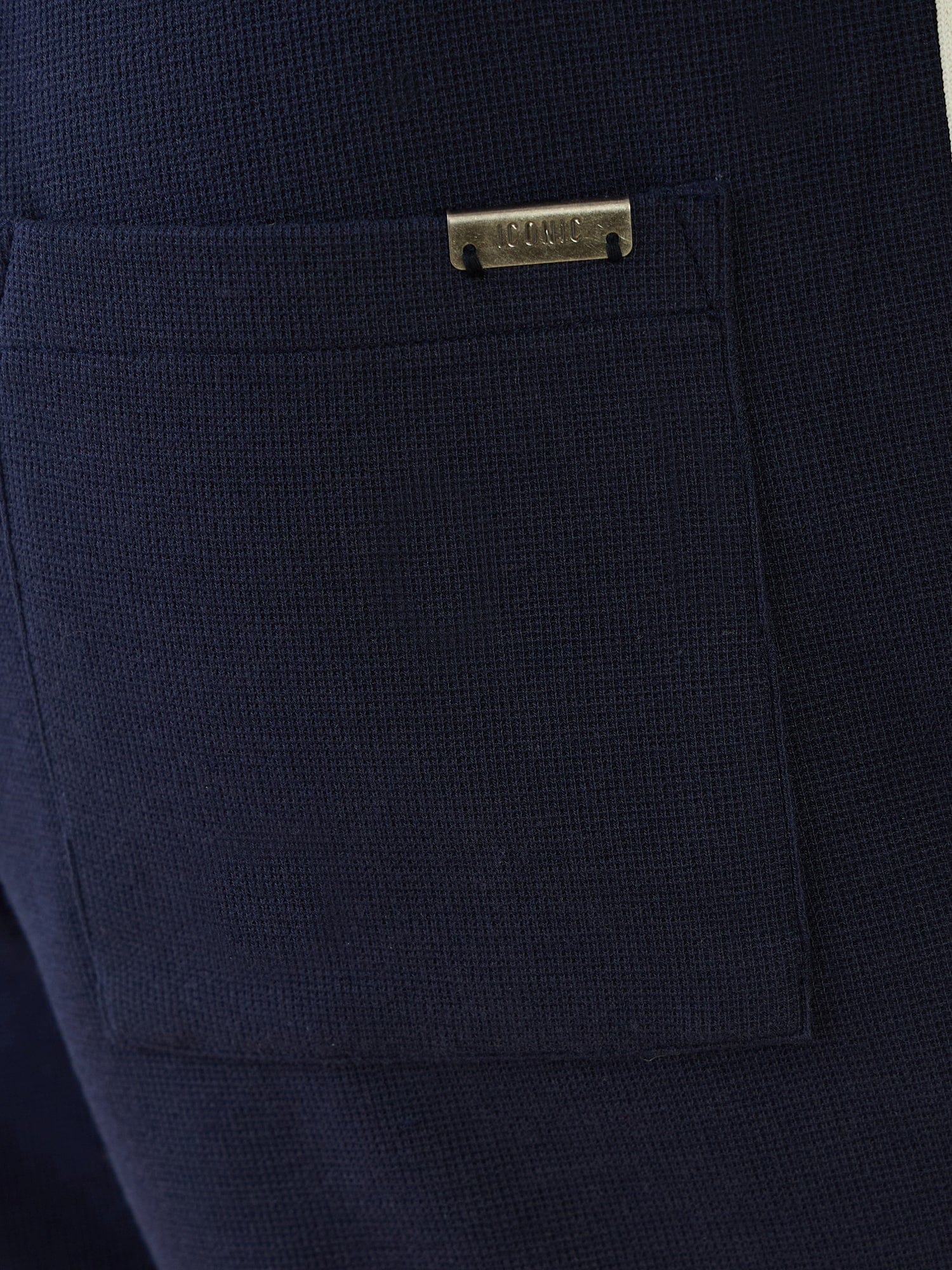 Iconic Men Blue Regular Fit Textured Shorts - Image 4