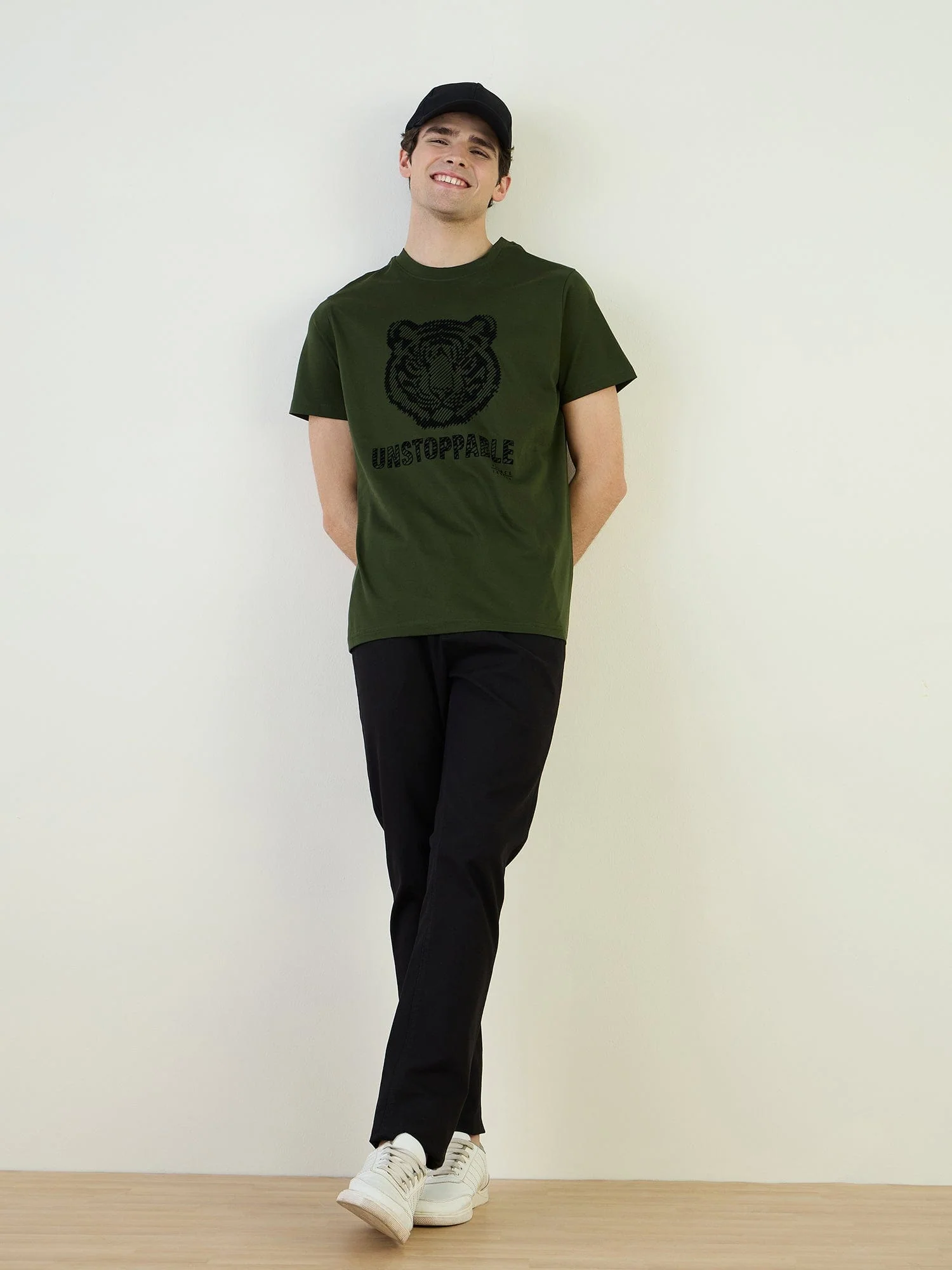 Iconic Men Green Graphic Crew Neck TShirt - Image 2