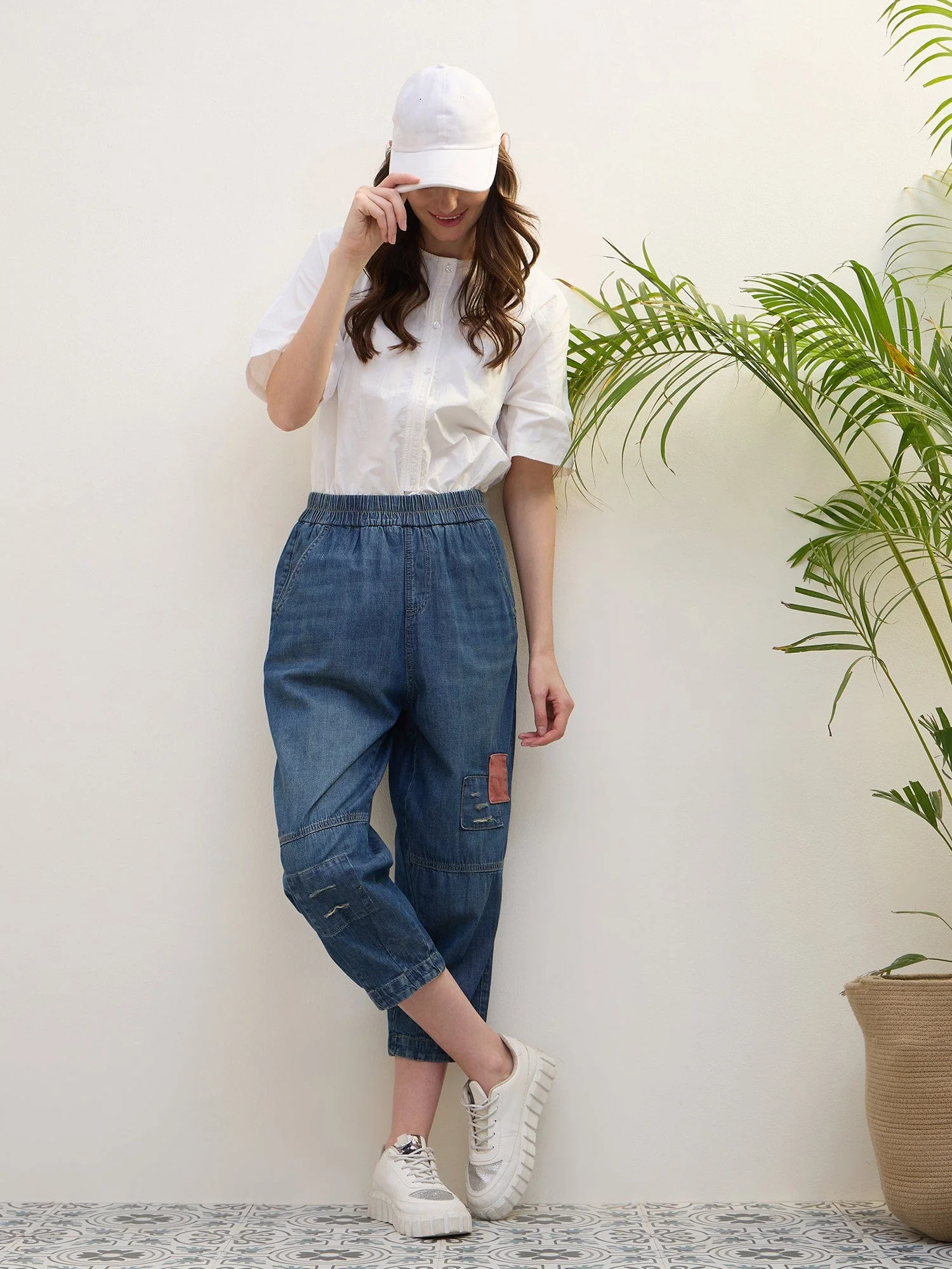 Iconic Women Blue Loose Fit Solid Jeans - Image 6