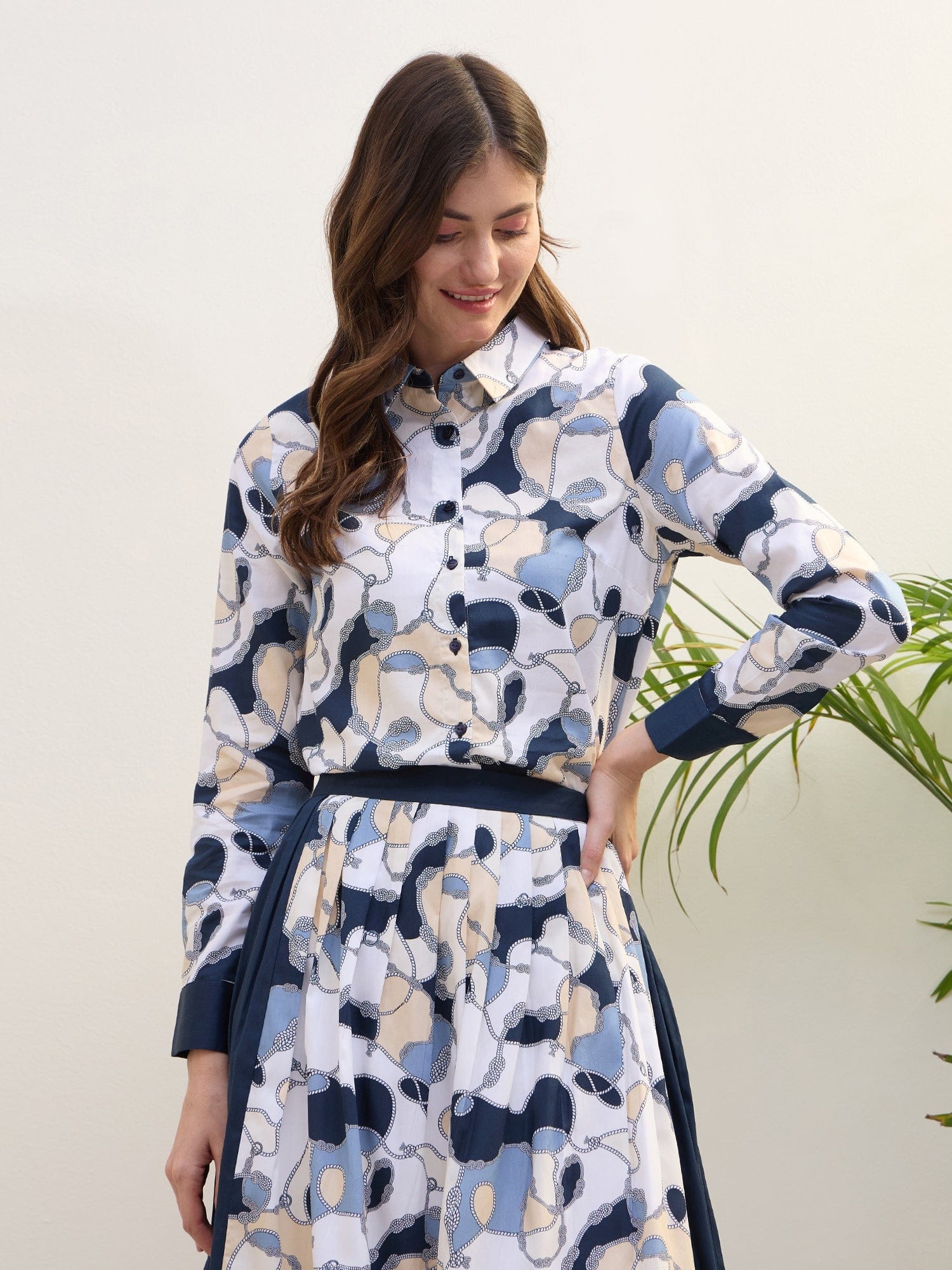 Iconic Women Multi Printed Collar Shirt