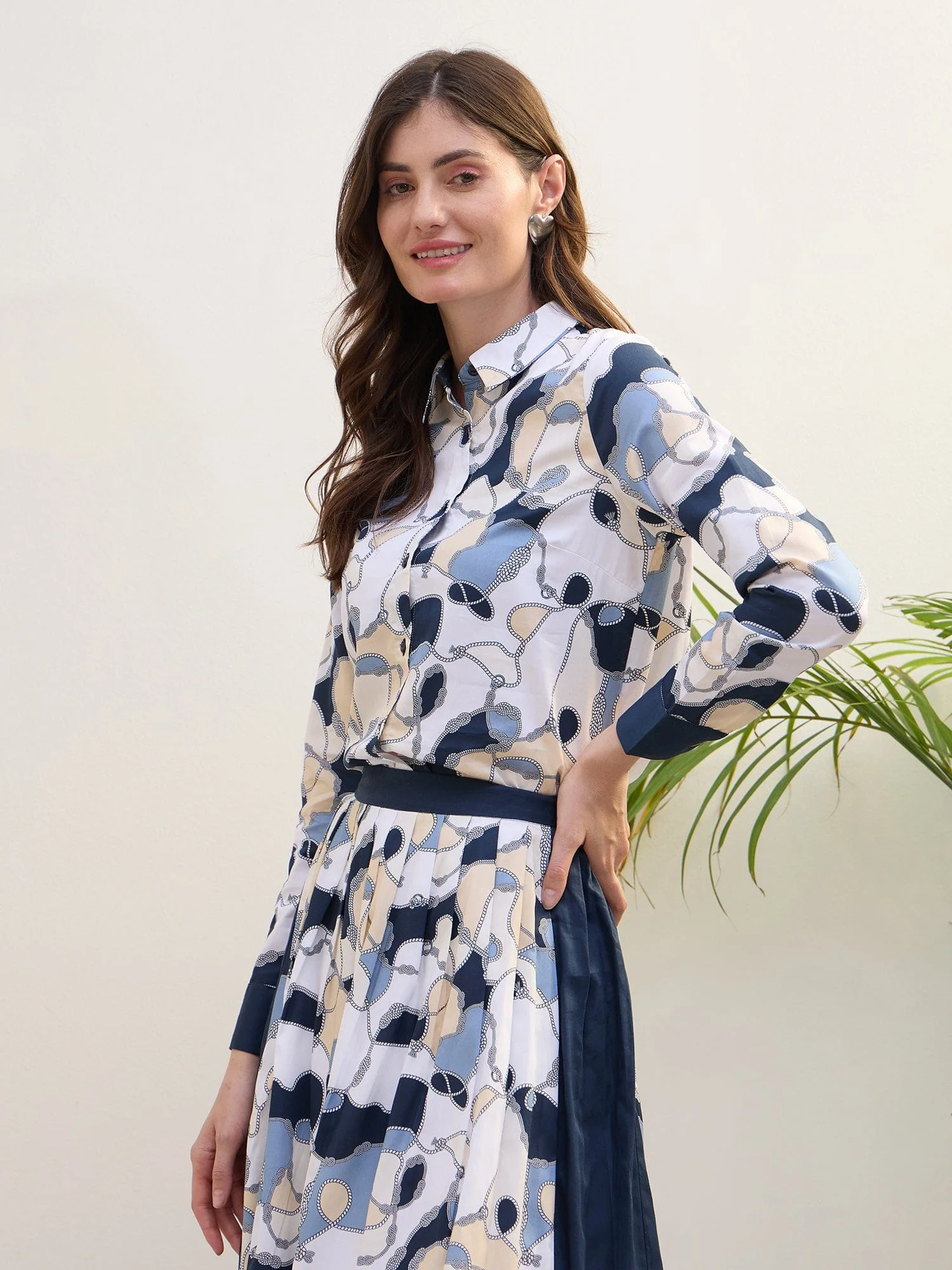 Iconic Women Multi Printed Collar Shirt - Image 3