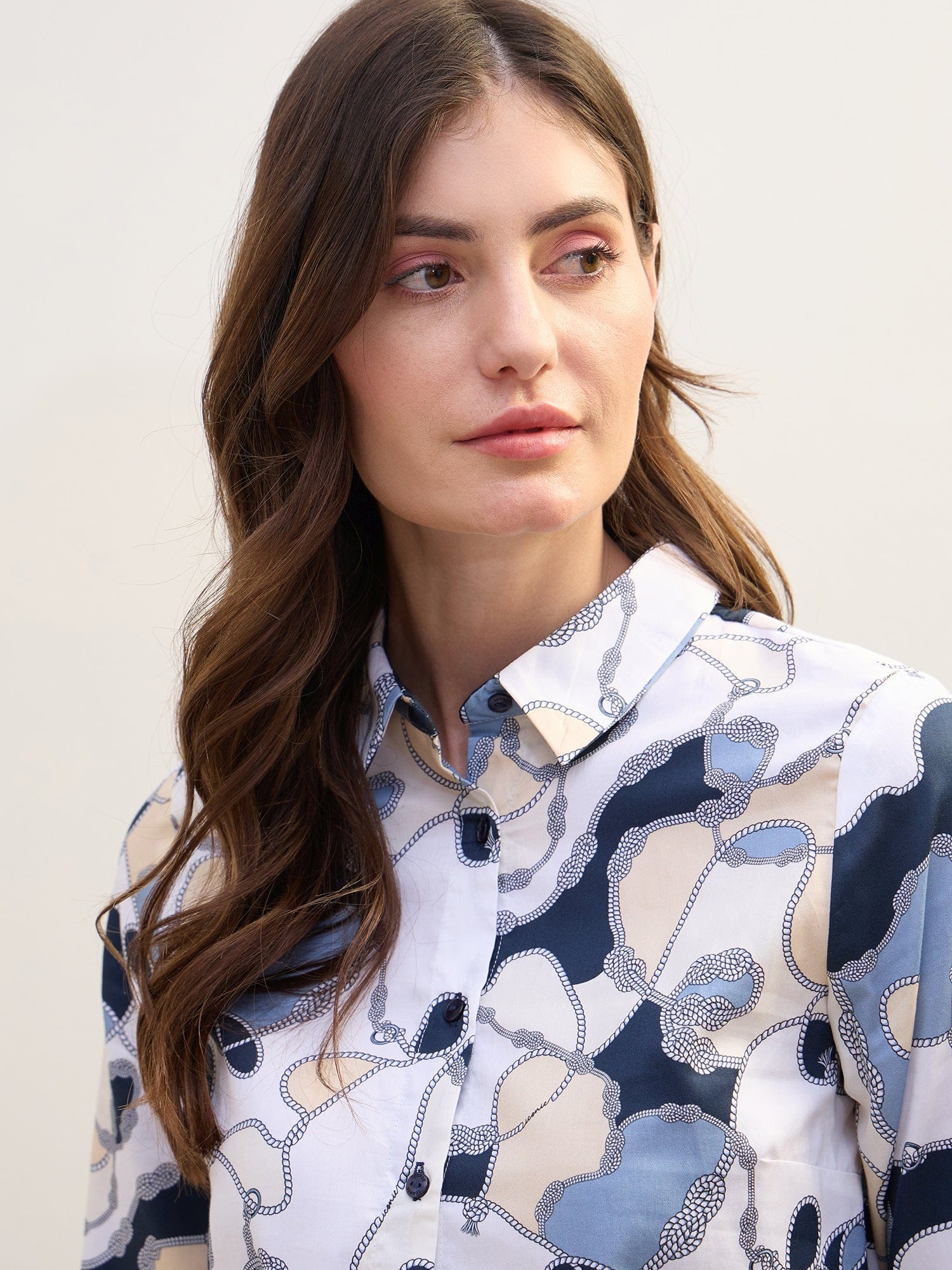 Iconic Women Multi Printed Collar Shirt - Image 4