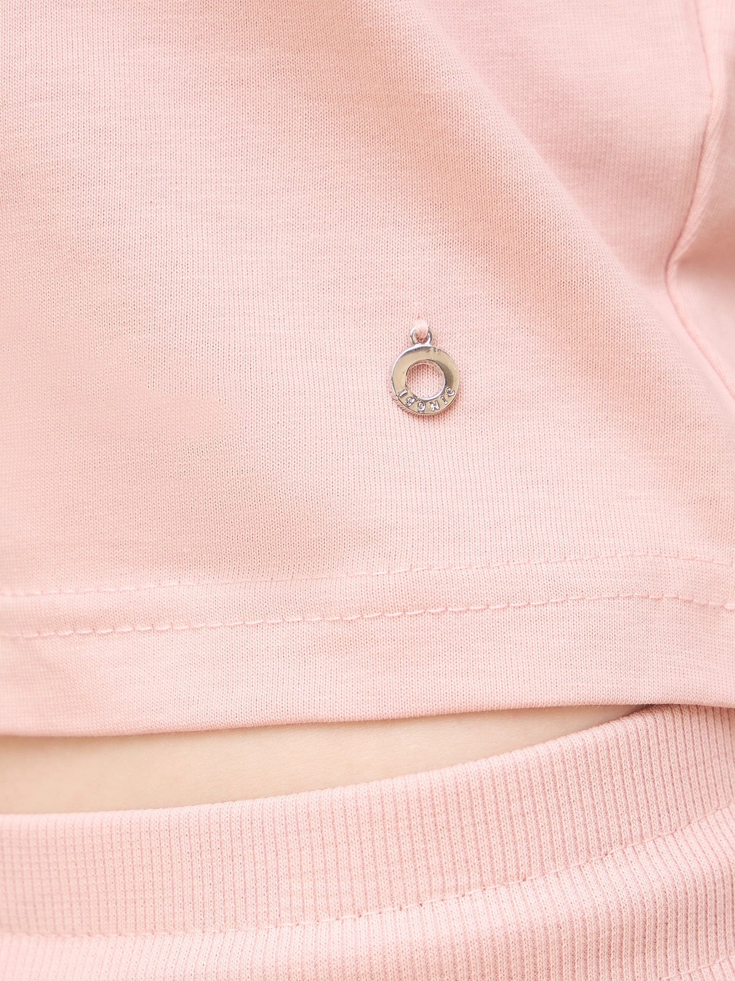 Iconic Women Pink Solid Crew Neck Tshirt - Image 6