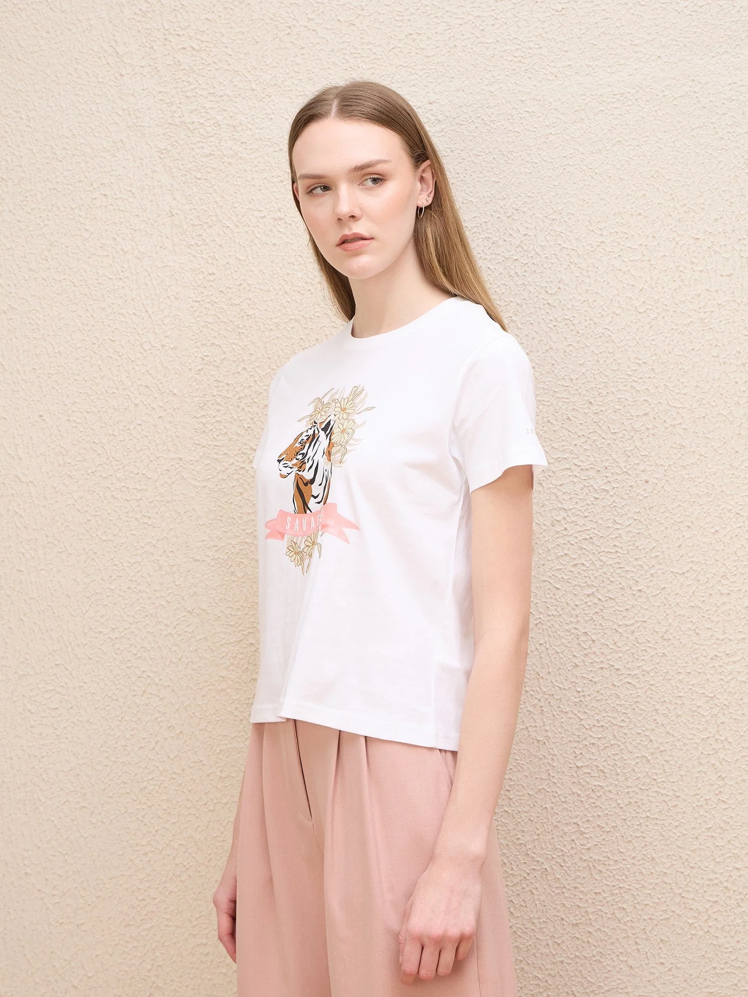 Iconic Women White Solid Crew Neck Tshirt - Image 4