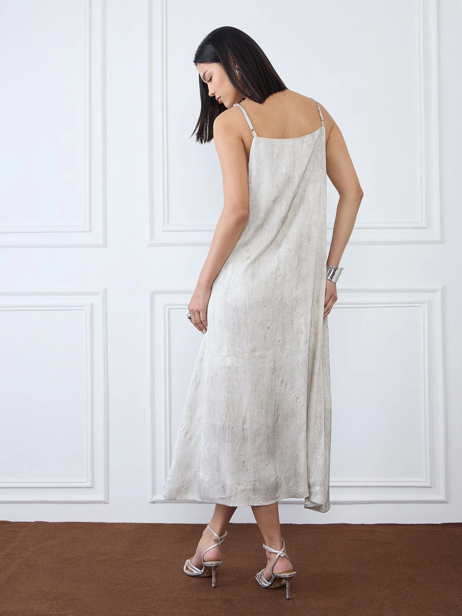 Iconic Women Grey V Neck Dress - Image 6