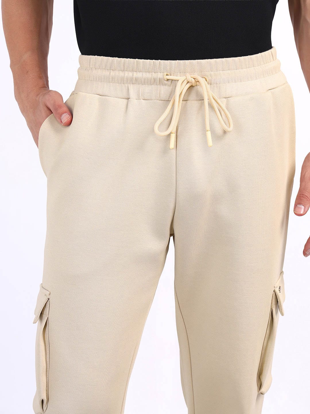 Iconic Men Beige Relaxed Fit Coloublocked Sweatpant - Image 5