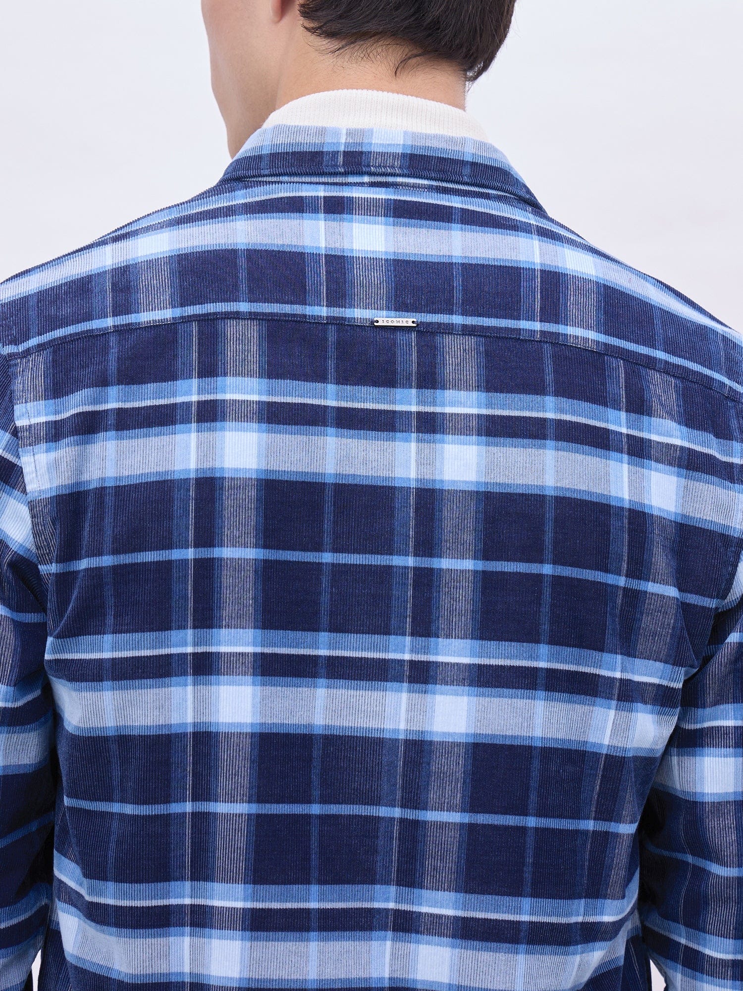 Iconic Men Blue Checks Collar Shirt - Image 8