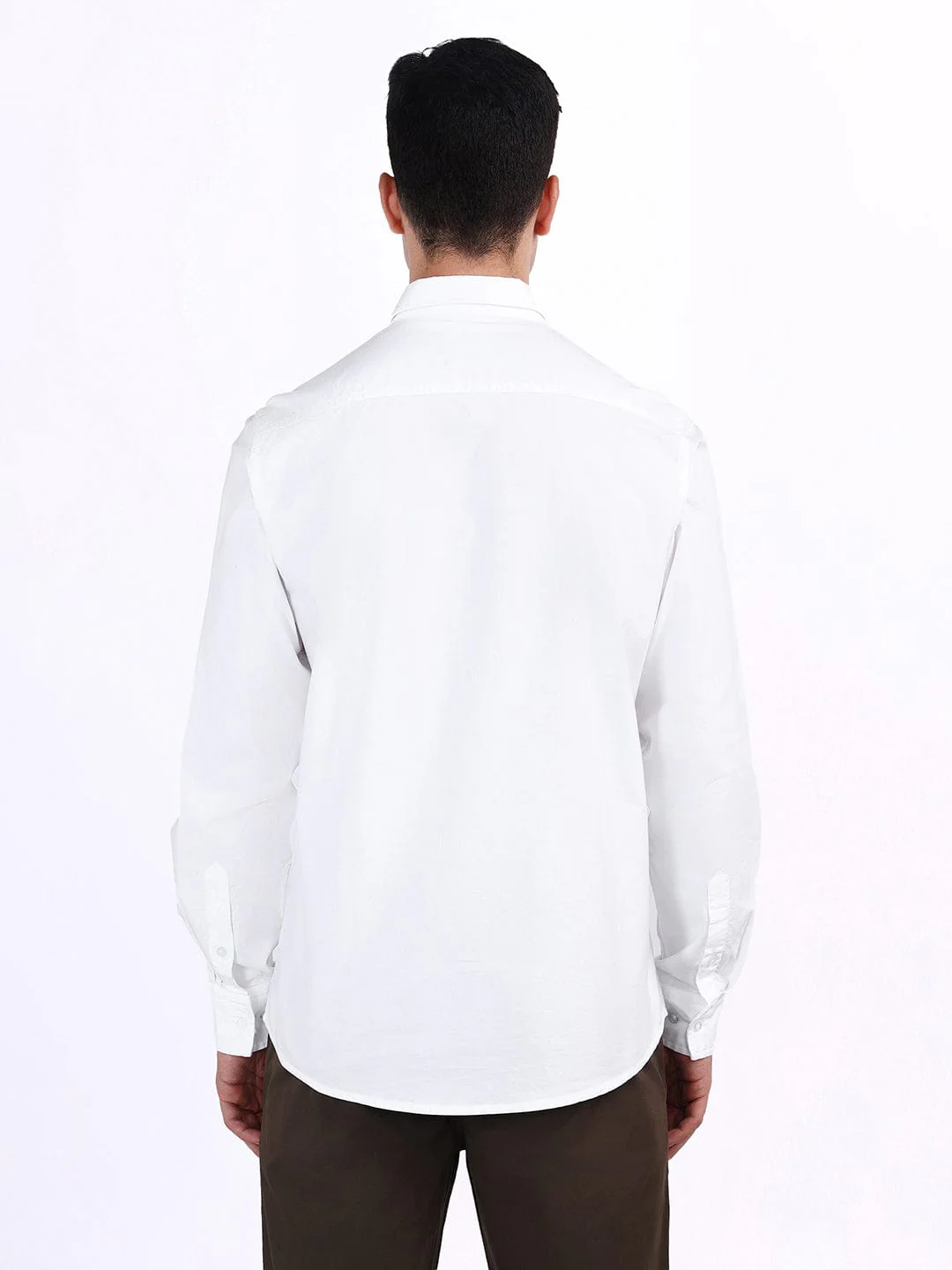 Iconic Men White Solid Collar Shirt - Image 3
