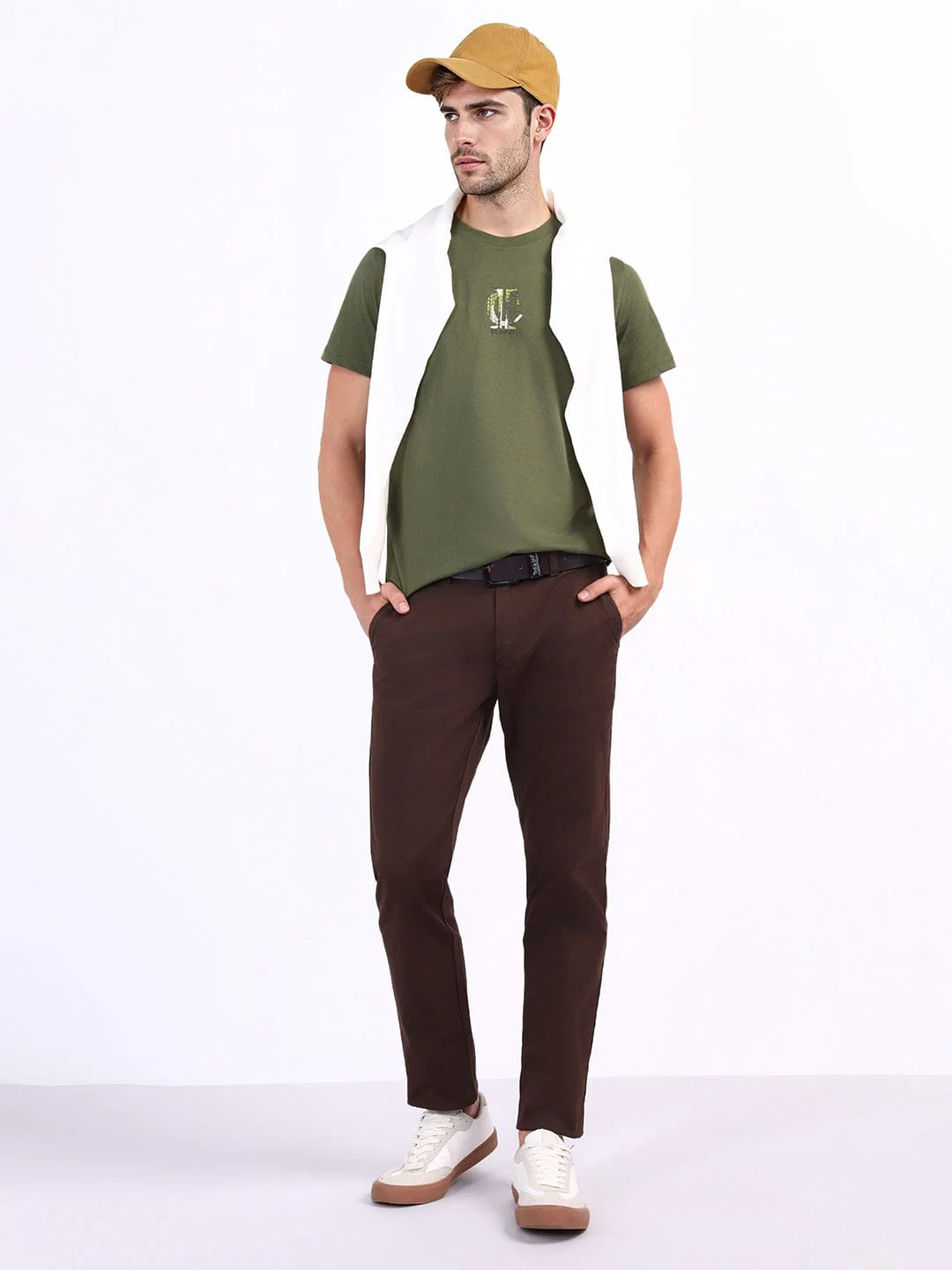 Iconic Men Green Solid Tshirt - Image 2