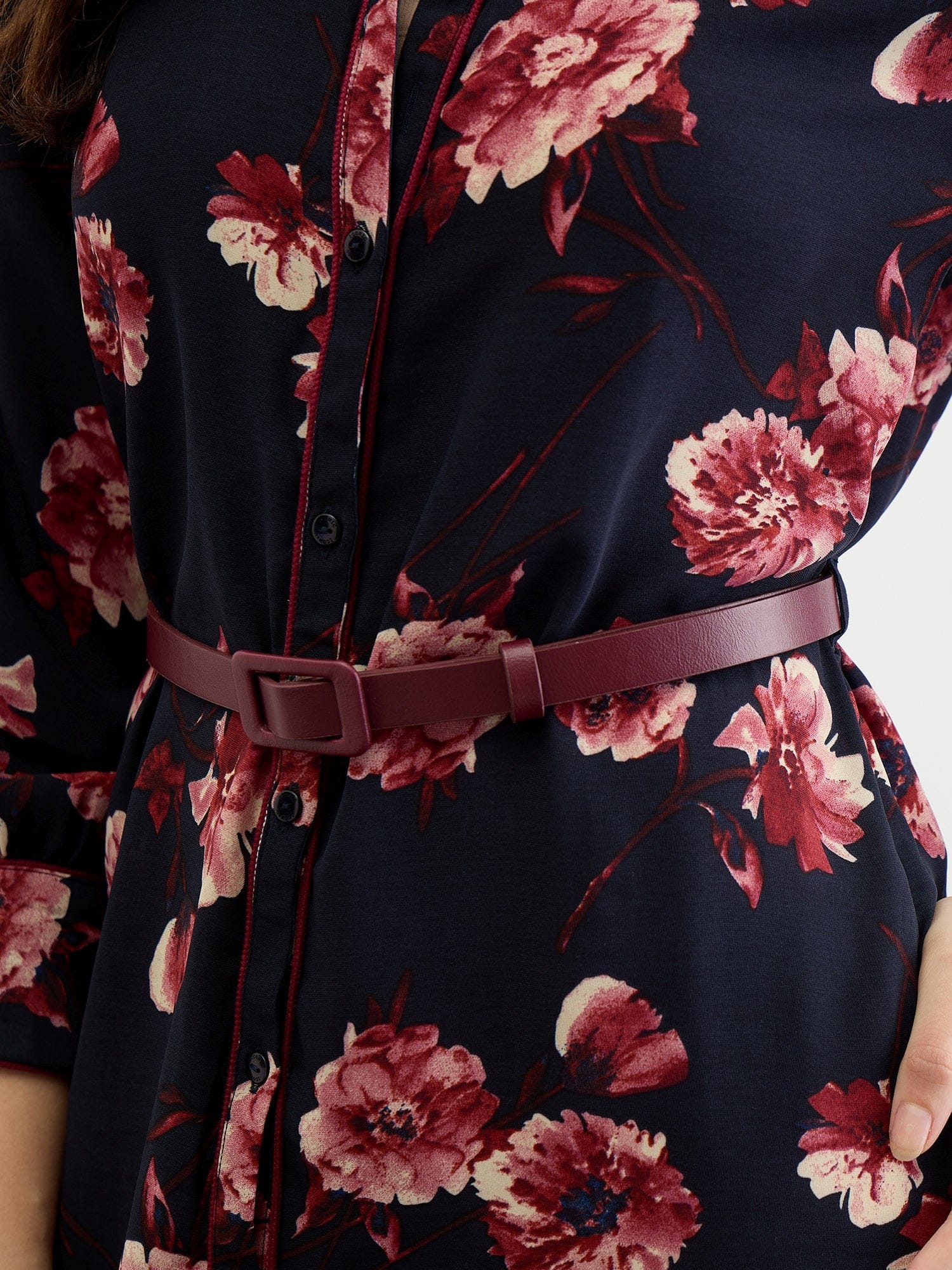Iconic Women Blue Printed Collar Dress - Image 8