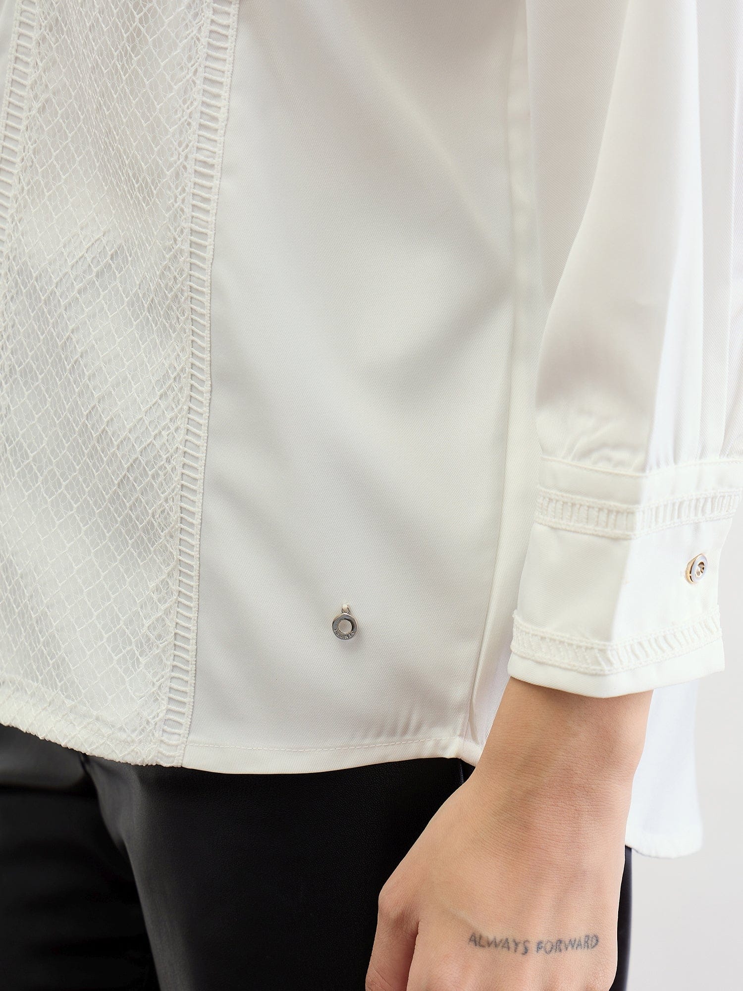Iconic Women White Solid Collar Shirt - Image 7