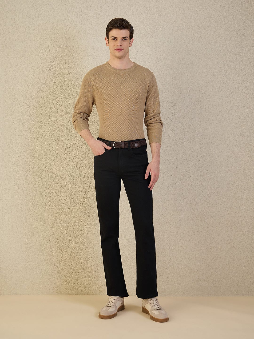 Iconic Men Black Solid Boot Cut Jeans - Image 4
