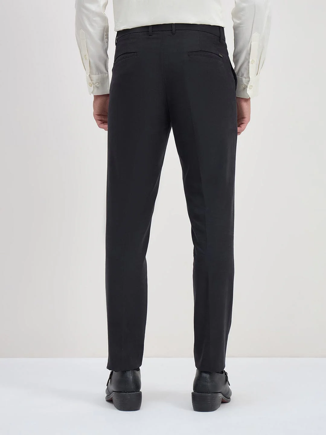 ICONIC Men Black Regular Fit Trouser - Image 2