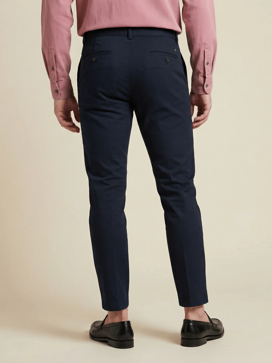 Iconic Men Navy Blue Solid Regular Fit Trouser - Image 3