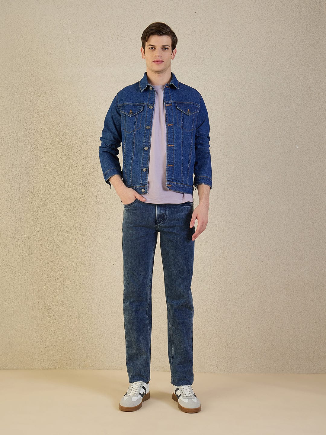 Iconic Blue Solid Stretchable Slim Fit Jeans - Image 5