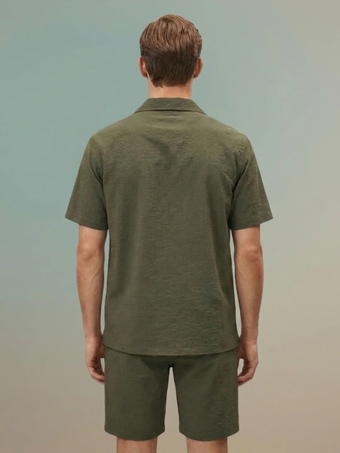 Iconic Men Green Embroidered Resort Fit Shirt - Image 3
