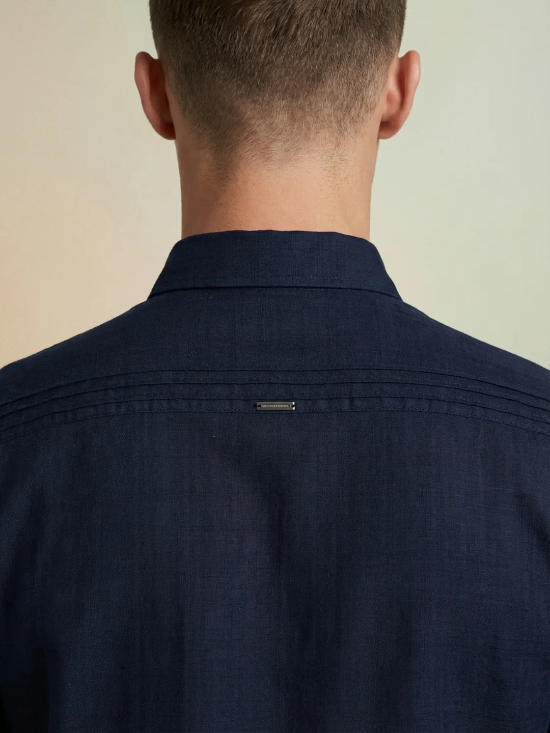 Iconic Men Navy Blue Solid Resort Fit Shirt - Image 4