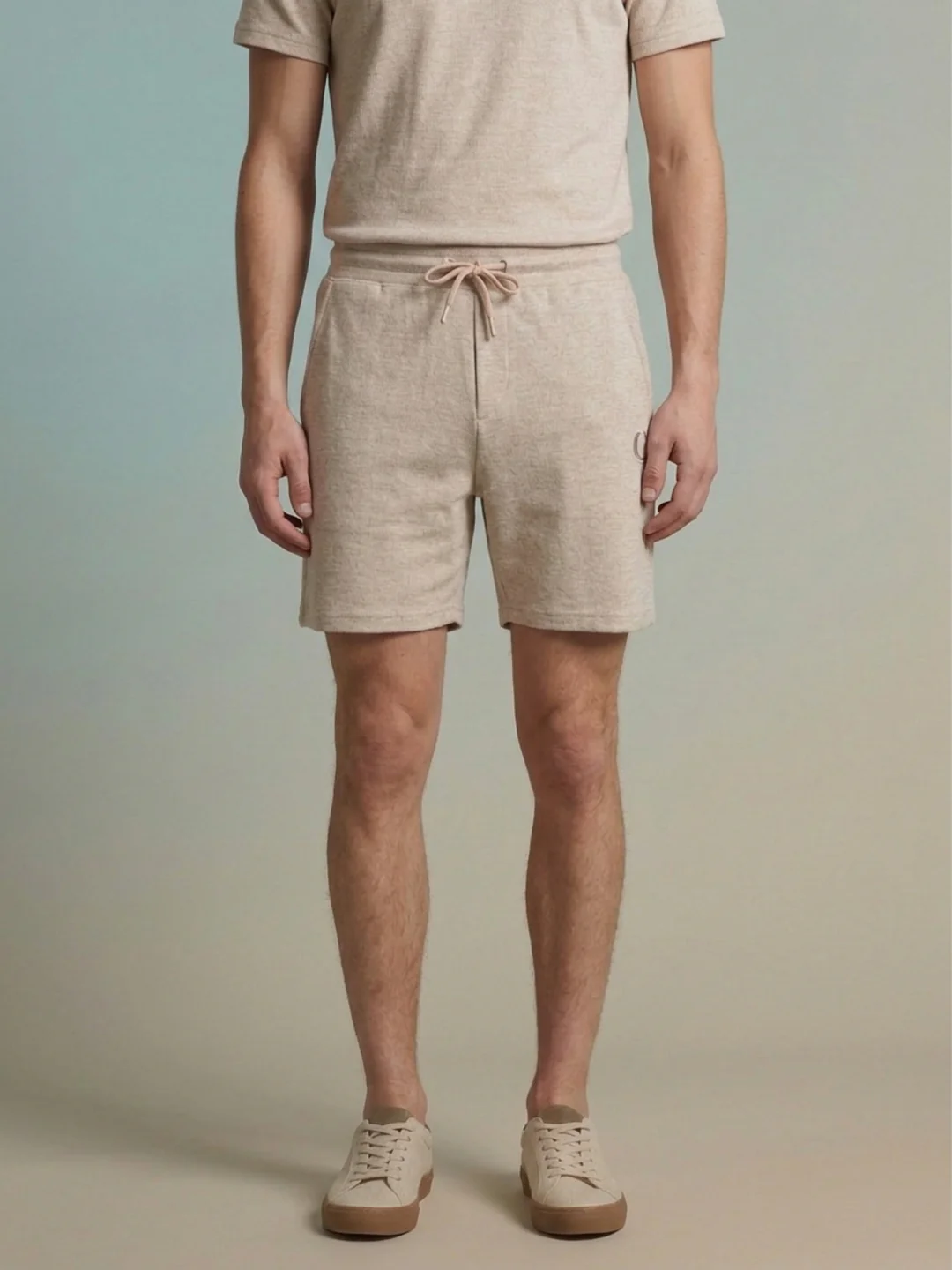 Iconic Men Beige Solid Regular Fit Shorts - Image 3