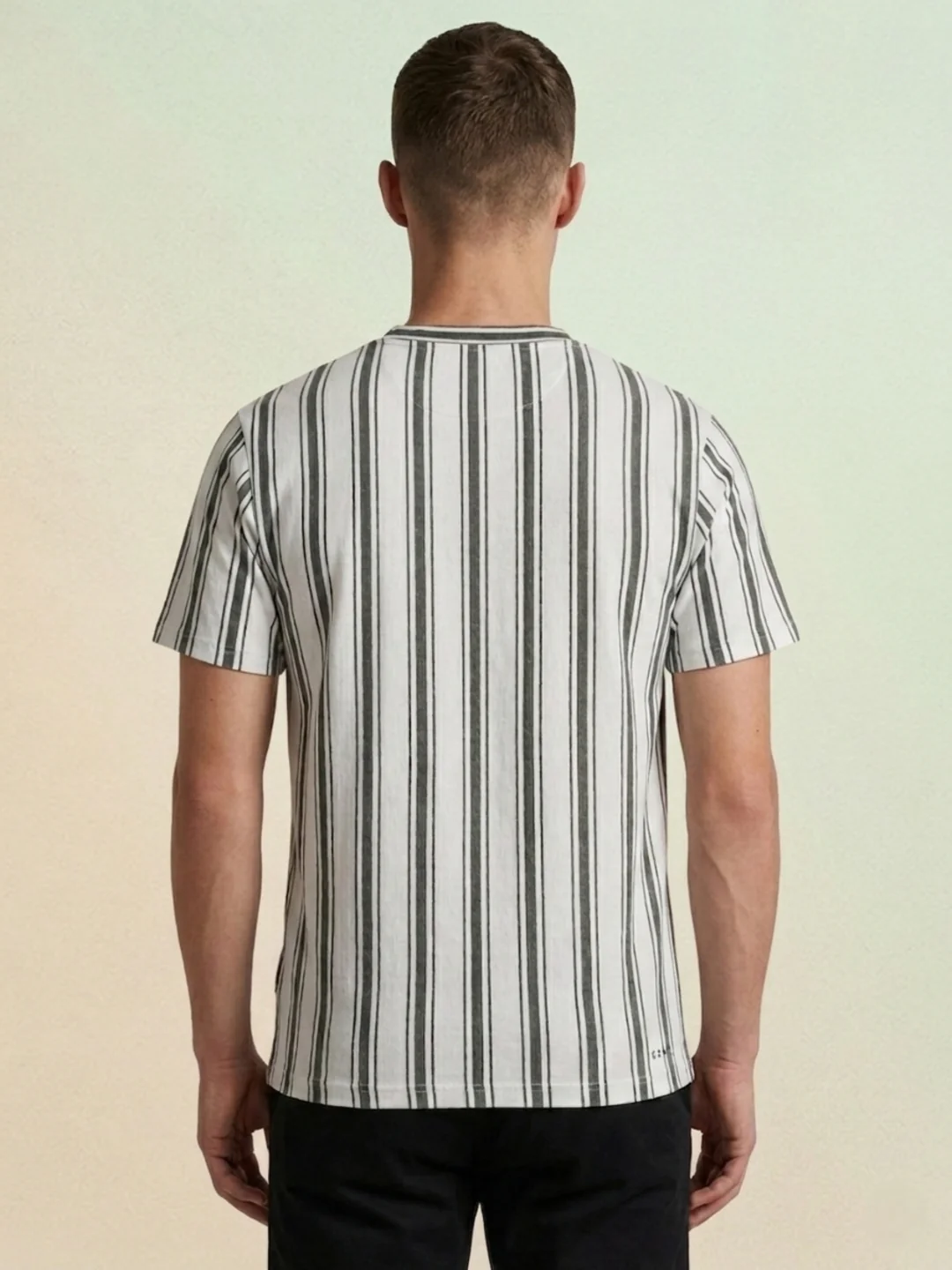 Iconic Men Off White Striped Regular Fit T-Shirt - Image 3