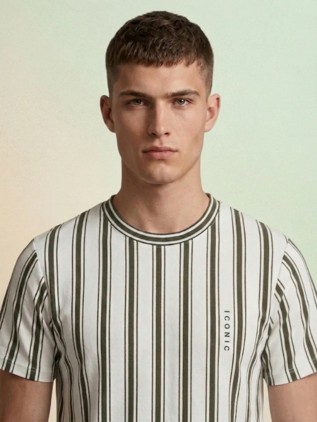 Iconic Men Off White Striped Regular Fit T-Shirt - Image 4