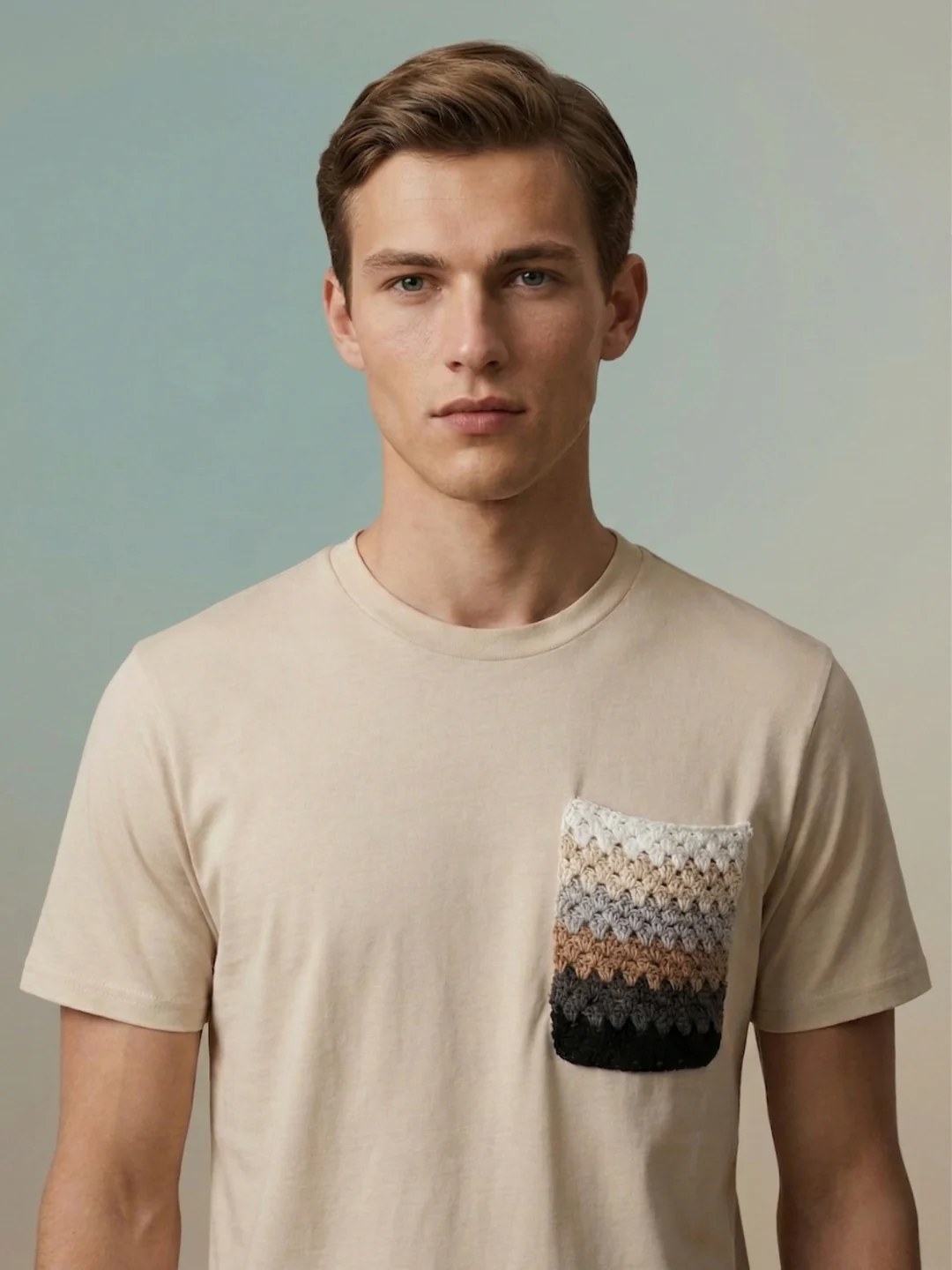 Iconic Men Beige Solid Regular Fit Pure Cotton T-Shirt - Image 4