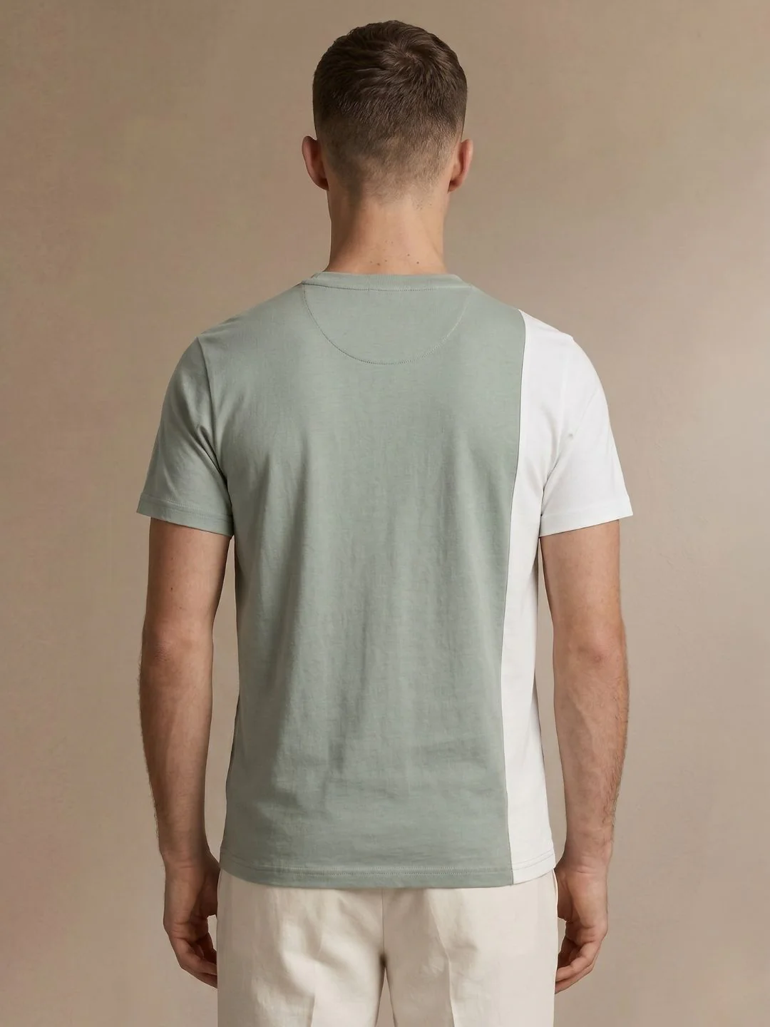 Iconic Men Green Colorblock Regular Fit Pure Cotton T-Shirt - Image 4