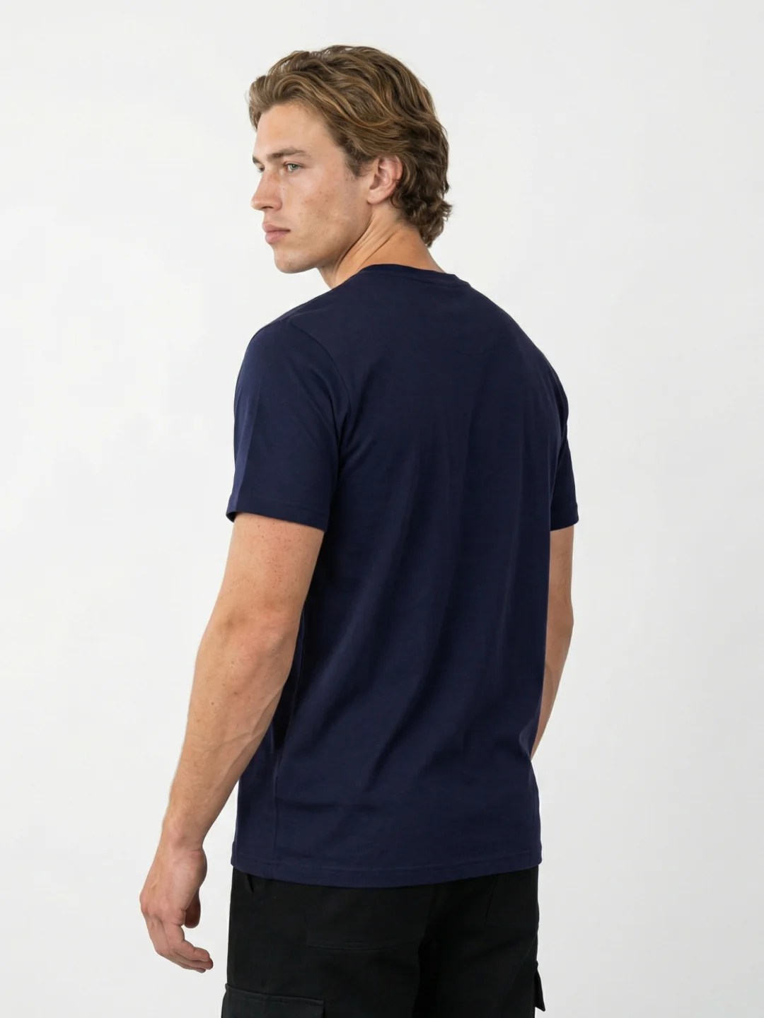 Iconic Men Navy Blue Graphic Print Regular Fit Pure Cotton T-Shirt - Image 3