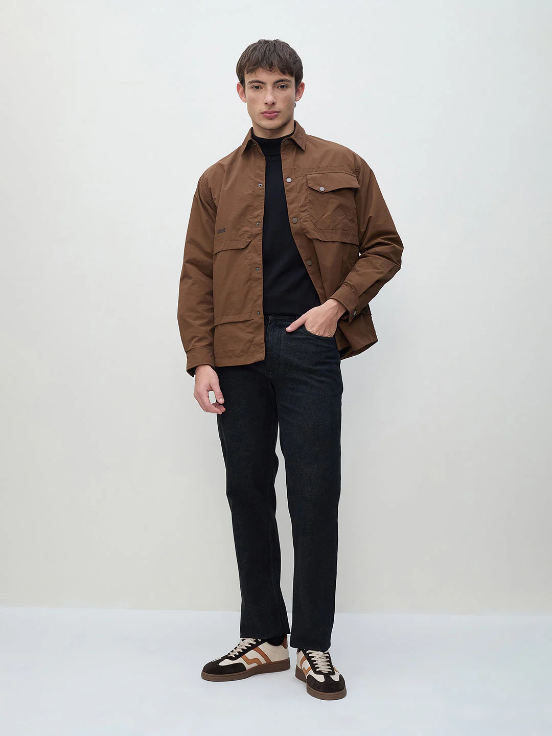 ICONIC Men Brown Relaxed Fit Shirt - Image 5