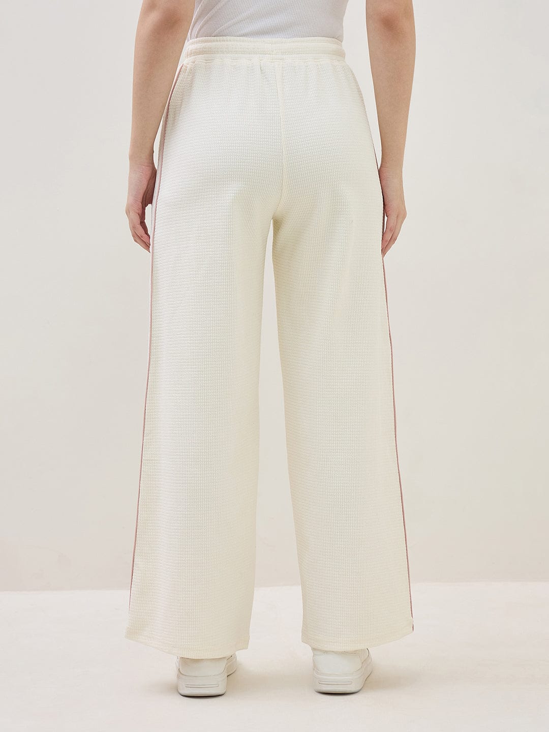 ICONIC Women Cream Straight Fit Sweatpant - Image 4