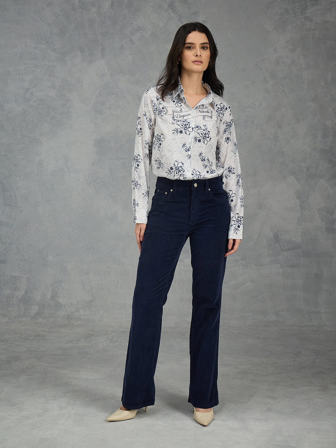 Iconic Women Off White Printed Collared Shirt - Image 5