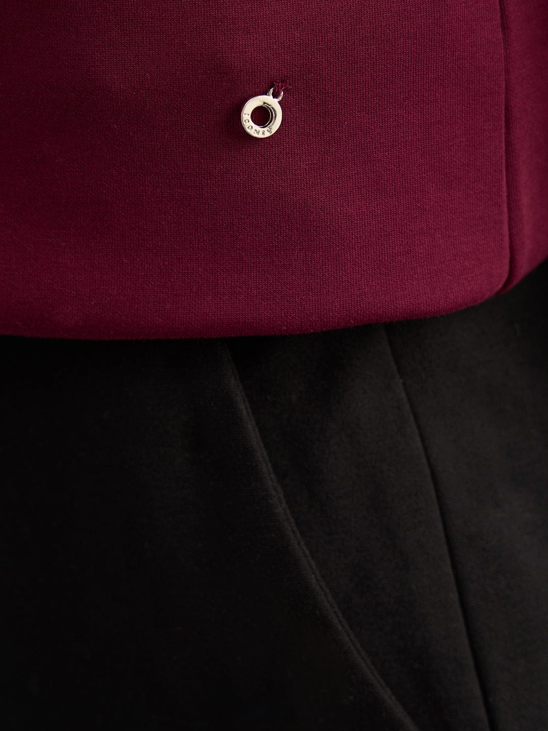 Iconic Women Maroon Solid Pure Cotton Collared Loose Fit Sweatshirt - Image 7