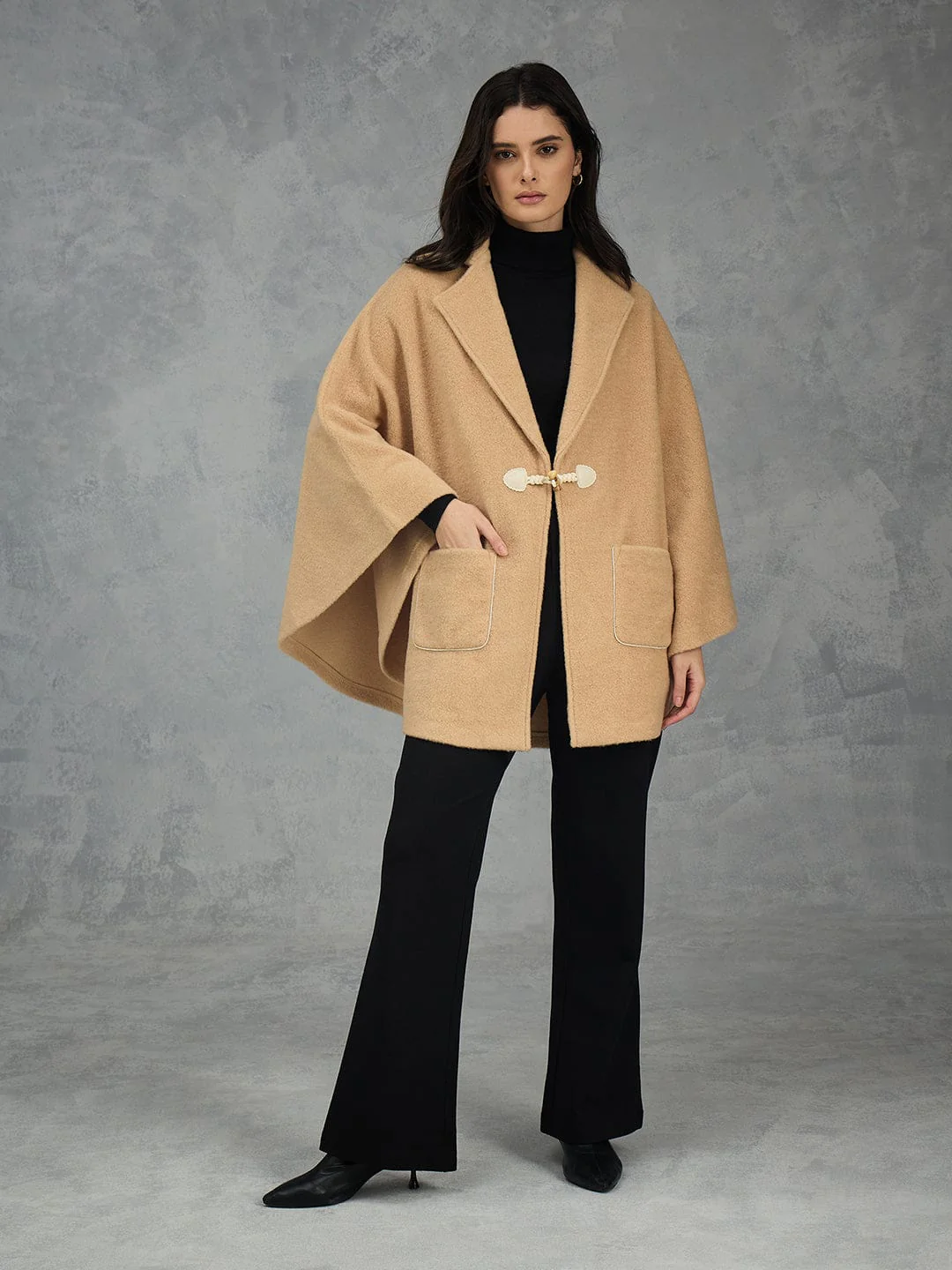 Iconic Women Brown Solid Pure Cotton Lapel Collar Overcoat - Image 5