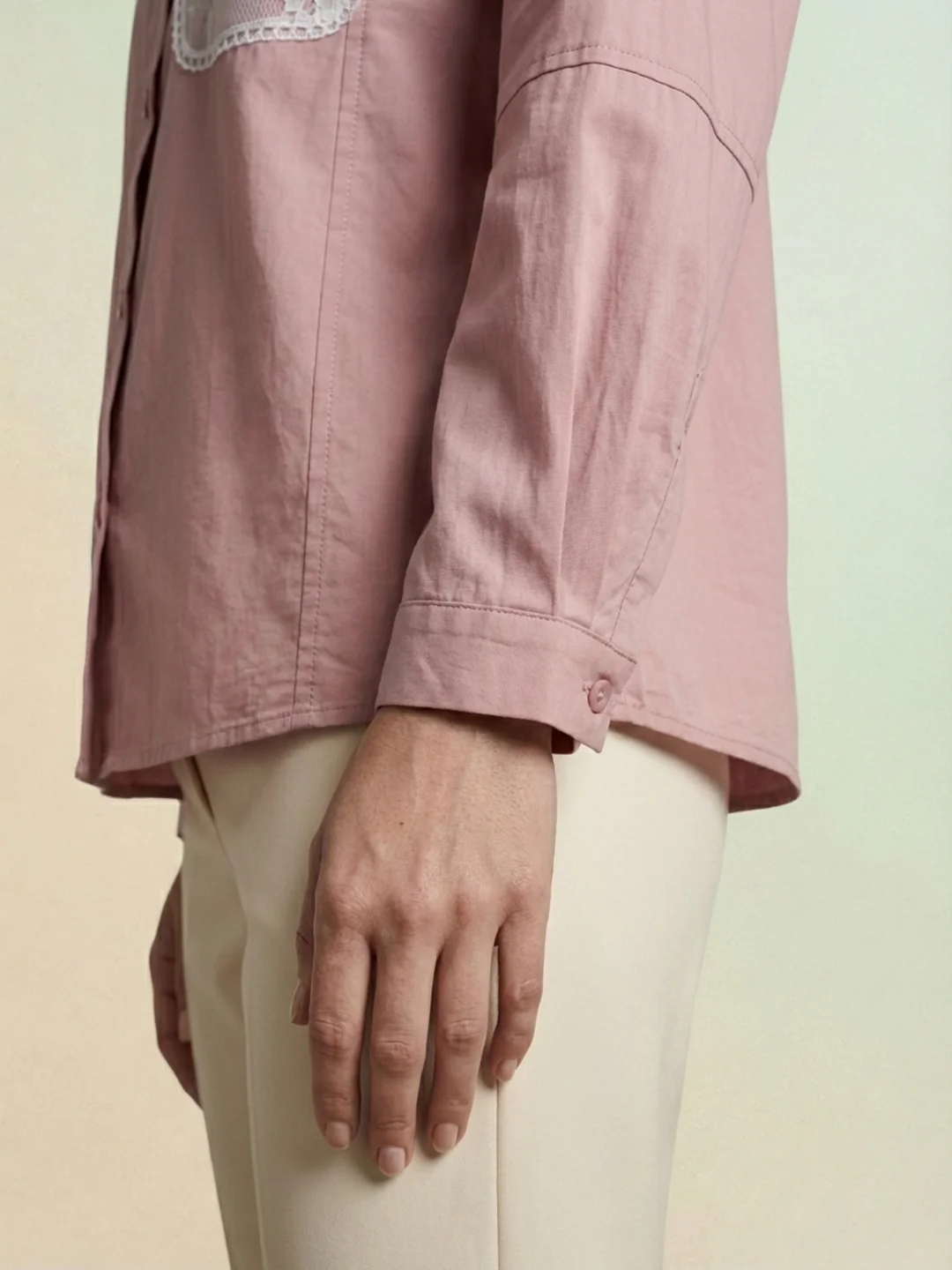 Iconic Women Pink Solid Loose Fit Pure Cotton Shirt - Image 6