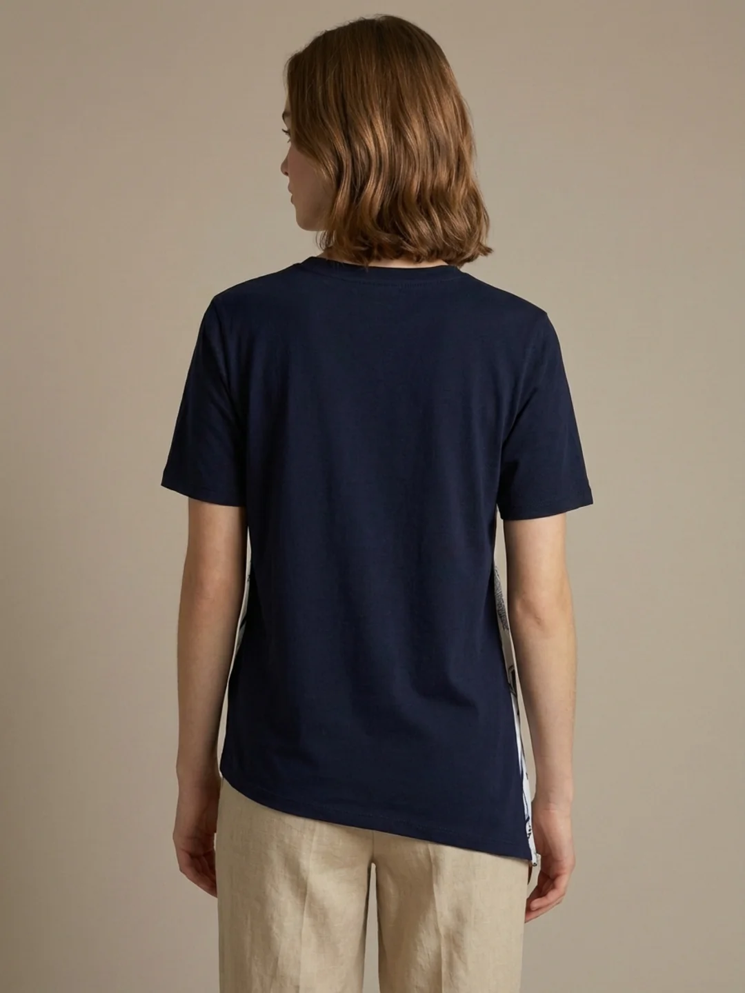 Iconic Women Blue Printed Loose Fit T-Shirt - Image 3