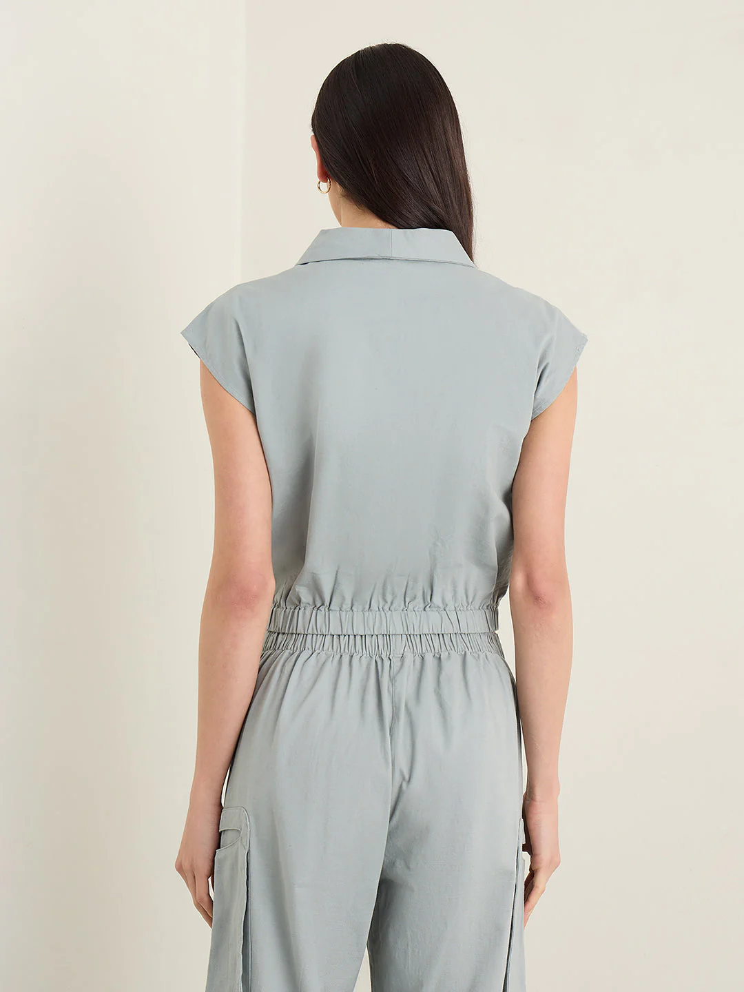 Iconic Women Mint Green Solid Loose Fit Pure Cotton Top - Image 3