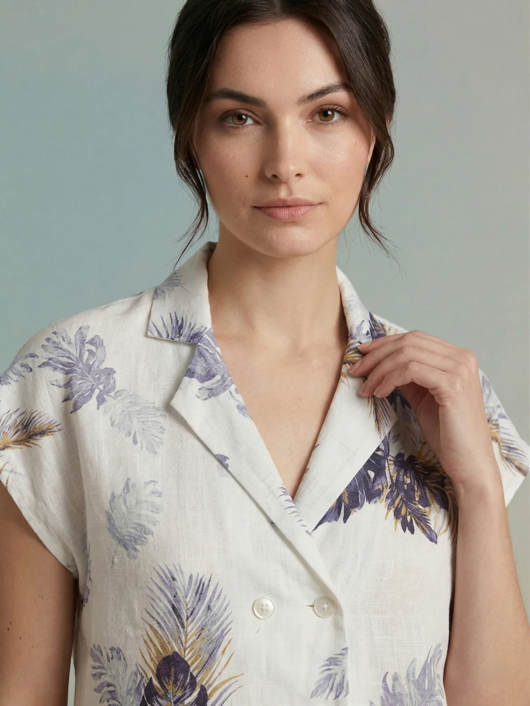 Iconic Women White Printed Loose Fit Top - Image 2