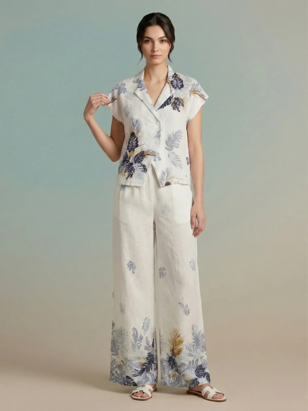 Iconic Women White Printed Loose Fit Top - Image 6