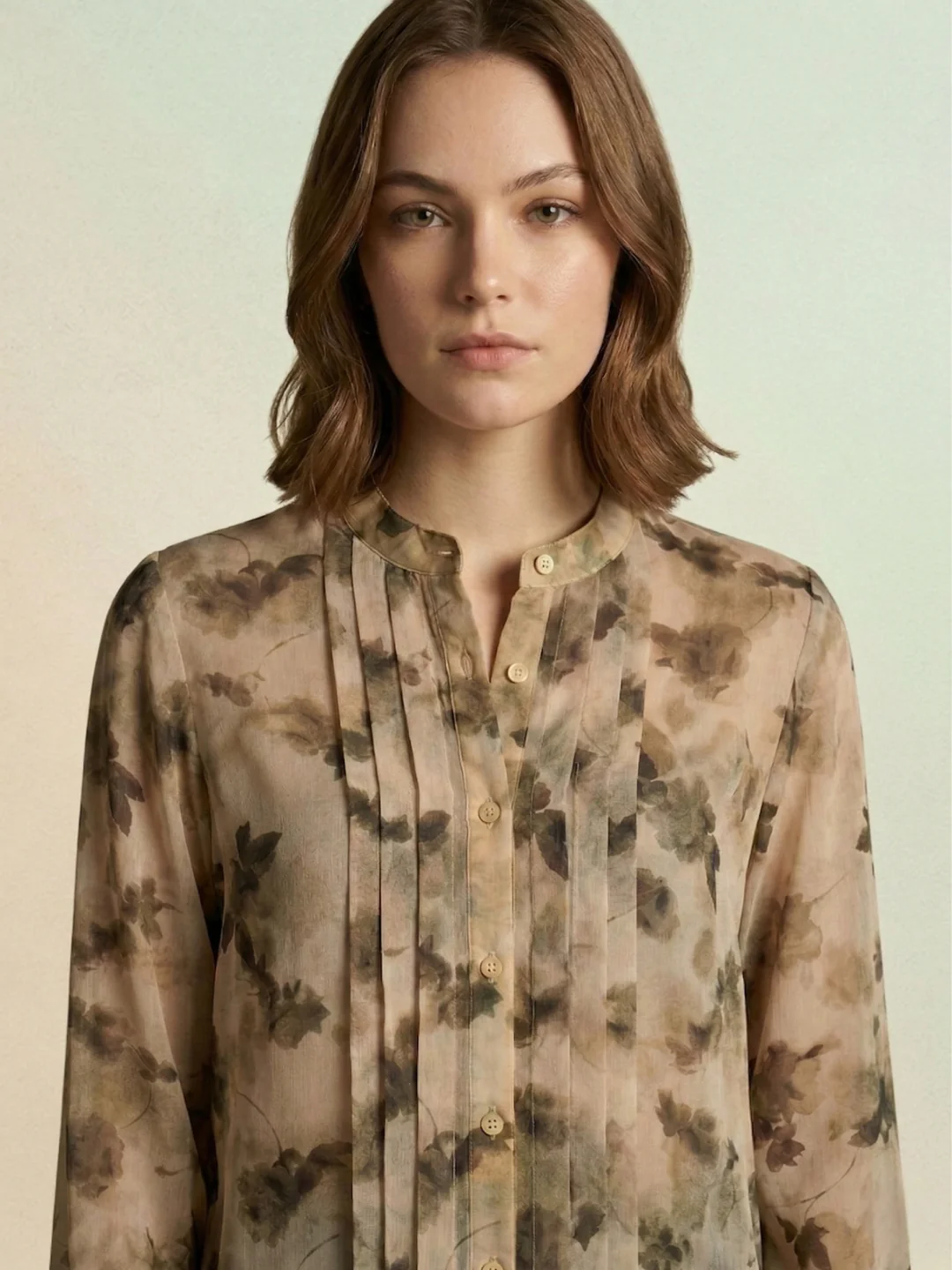 Iconic Women Beige Printed Regular Fit Shirt - Image 4